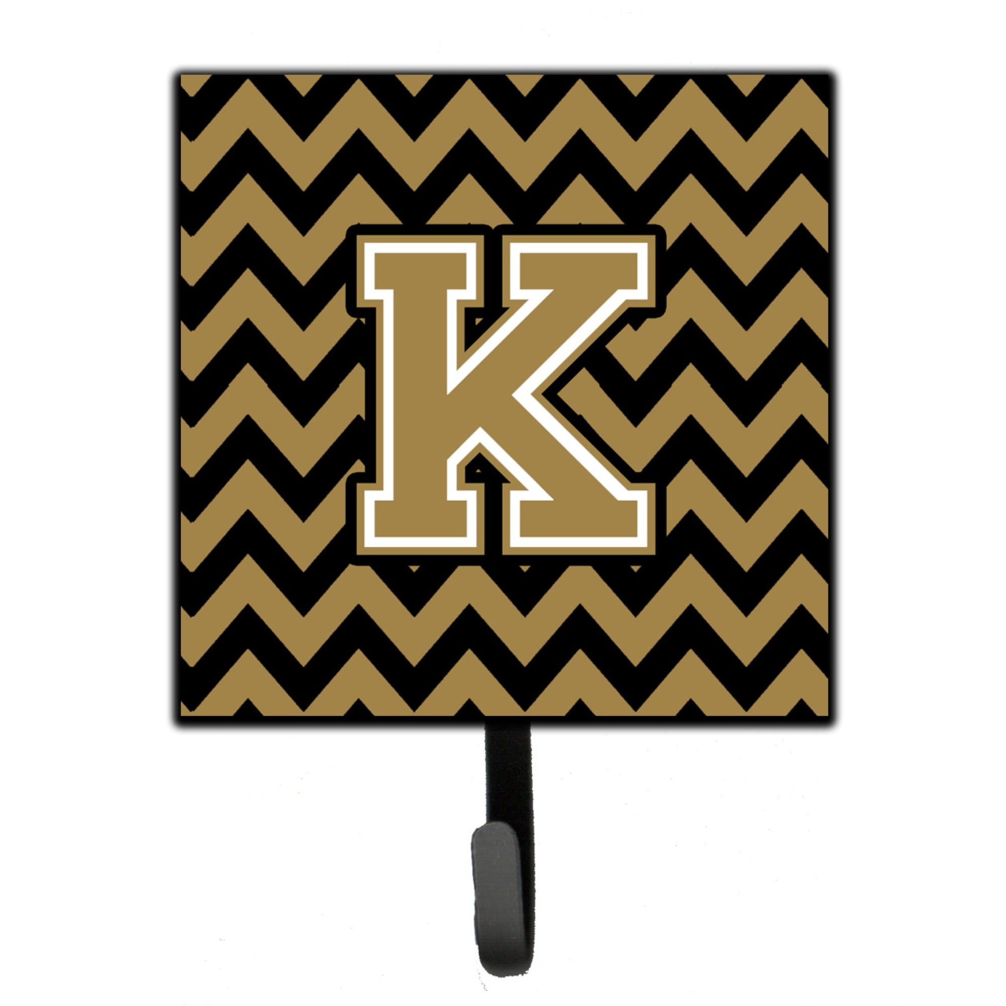 Caroline'S Treasures Letter K Chevron Black And Gold Leash Or Key Holder Cj1050-Ksh4, Small, Multicolor