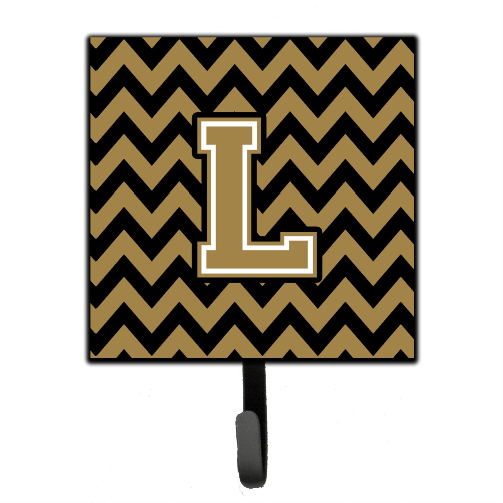 Caroline'S Treasures Letter L Chevron Black And Gold Leash Or Key Holder Cj1050-Lsh4, Small, Multicolor