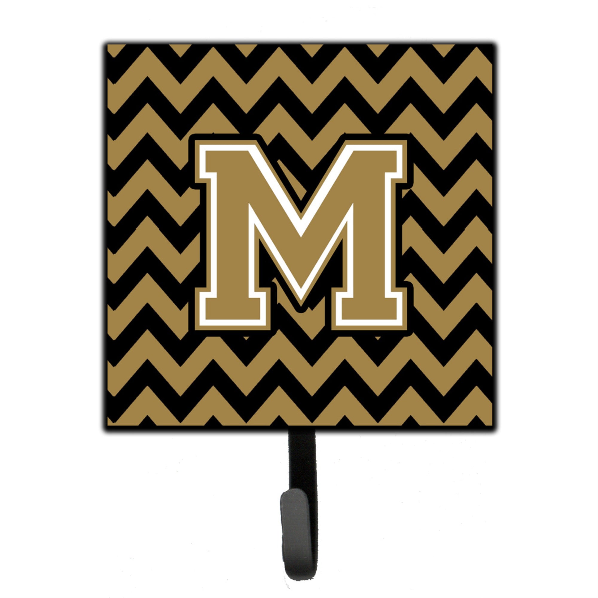 Caroline'S Treasures Letter M Chevron Black And Gold Leash Or Key Holder Cj1050-Msh4, Small, Multicolor