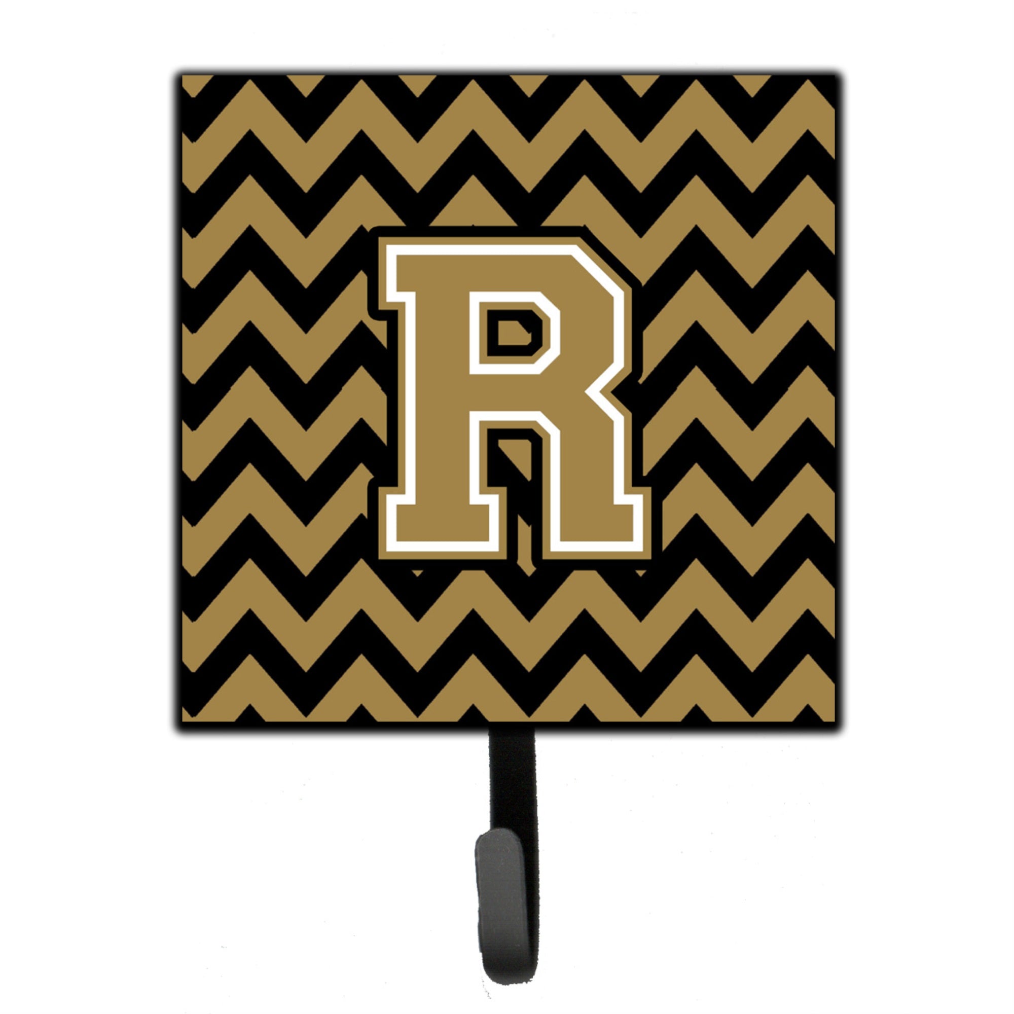 Caroline'S Treasures Letter R Chevron Black And Gold Leash Or Key Holder Cj1050-Rsh4, Small, Multicolor