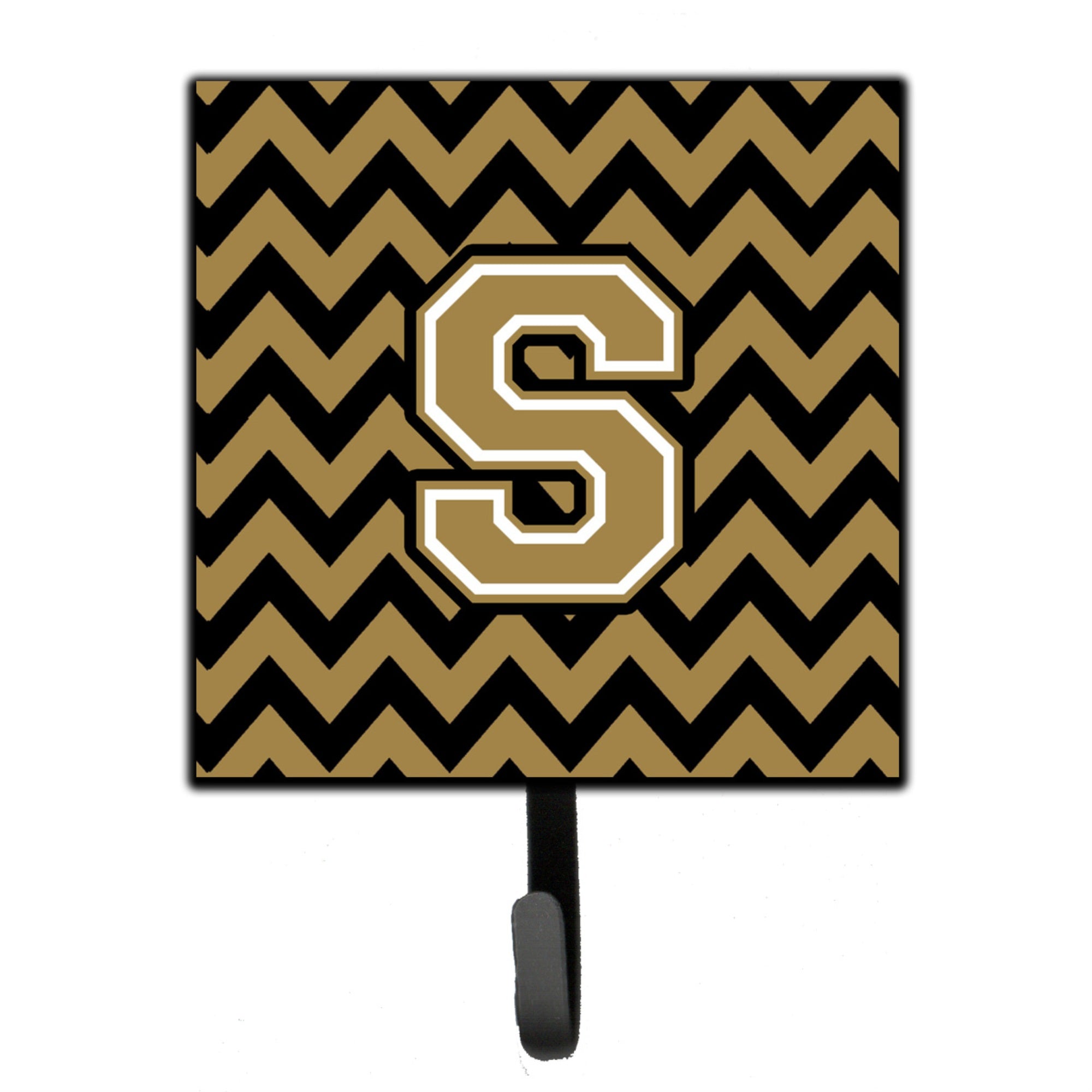 Caroline'S Treasures Letter S Chevron Black And Gold Leash Or Key Holder Cj1050-Ssh4, Small, Multicolor