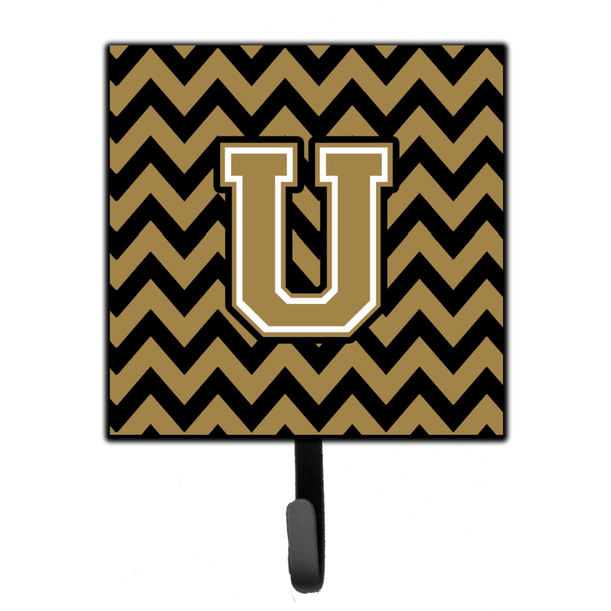Caroline'S Treasures Letter U Chevron Black And Gold Leash Or Key Holder Cj1050-Ush4, Small, Multicolor