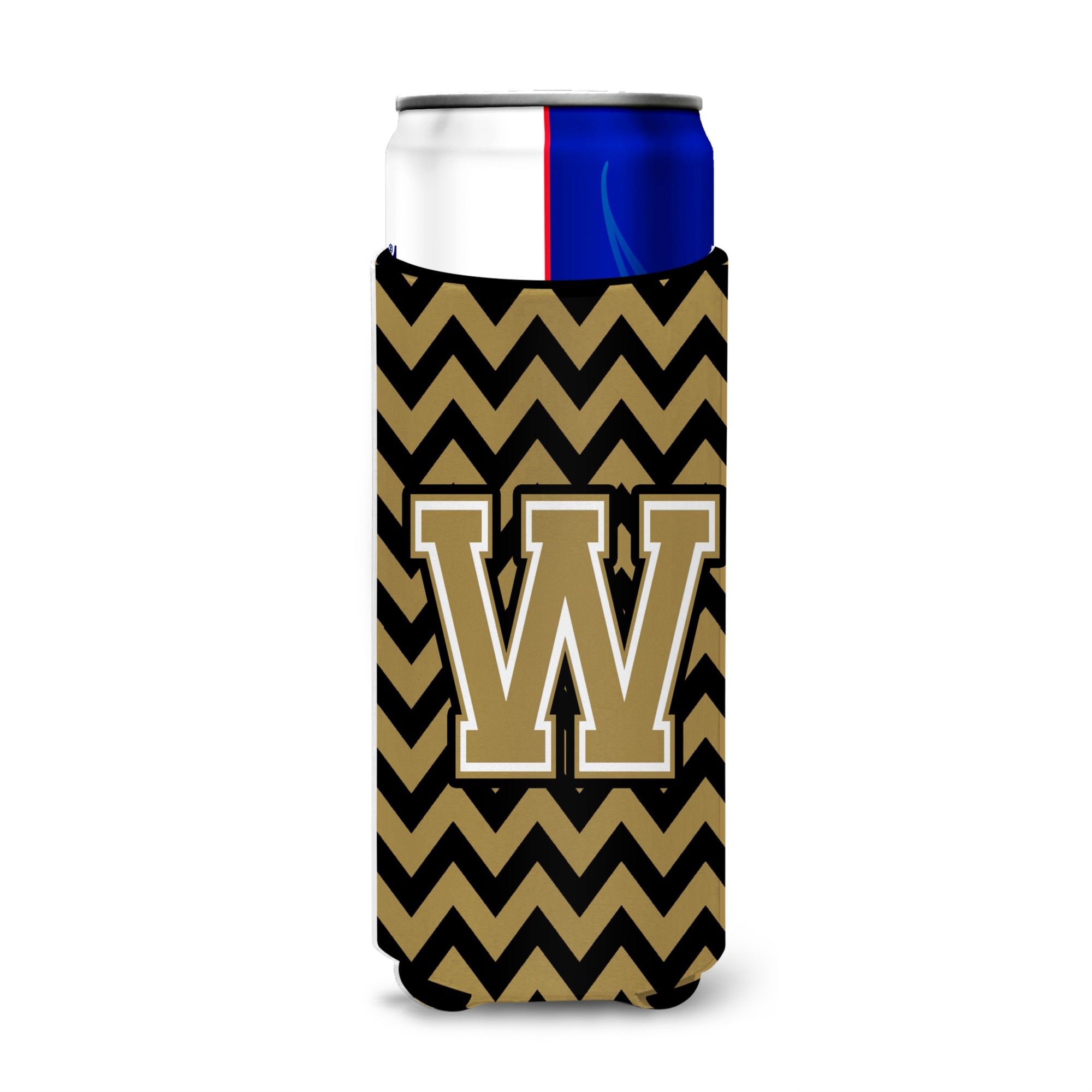 Letter W Chevron Black And Gold  Ultra Beverage Insulators For Slim Cans Cj1050-Wmuk