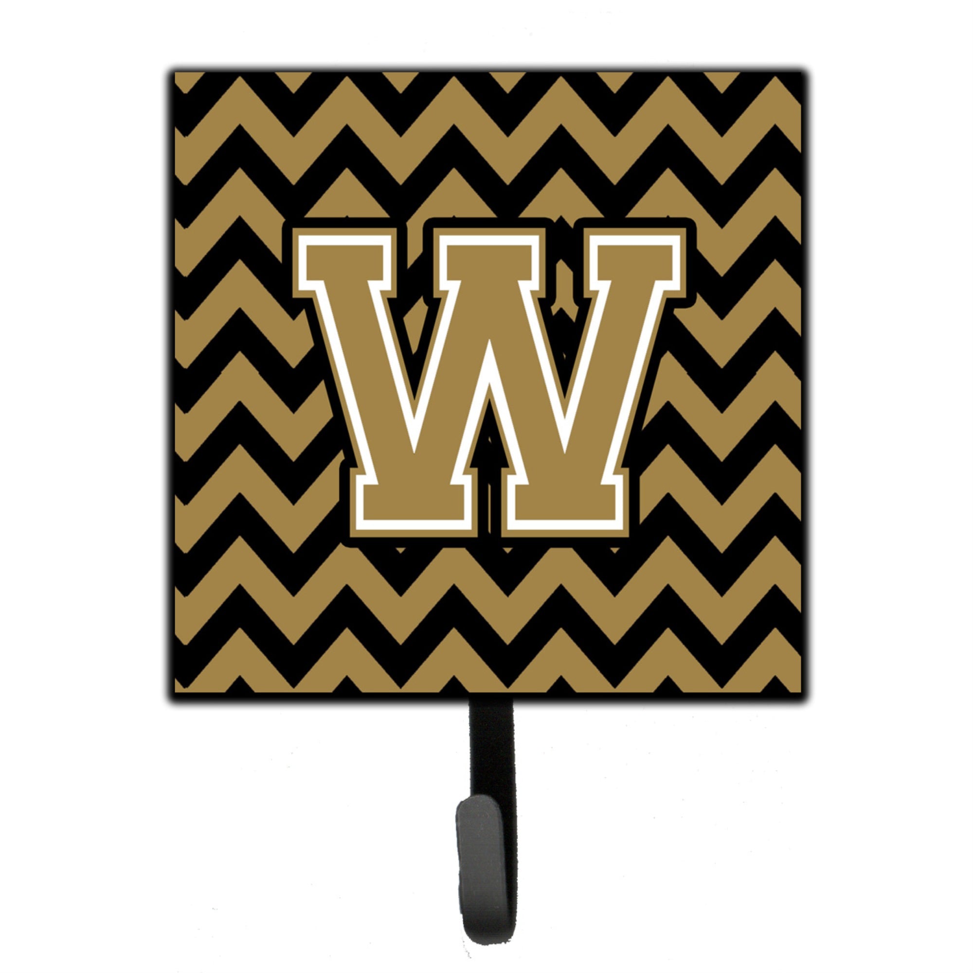 Caroline'S Treasures Letter W Chevron Black And Gold Leash Or Key Holder Cj1050-Wsh4, Small, Multicolor