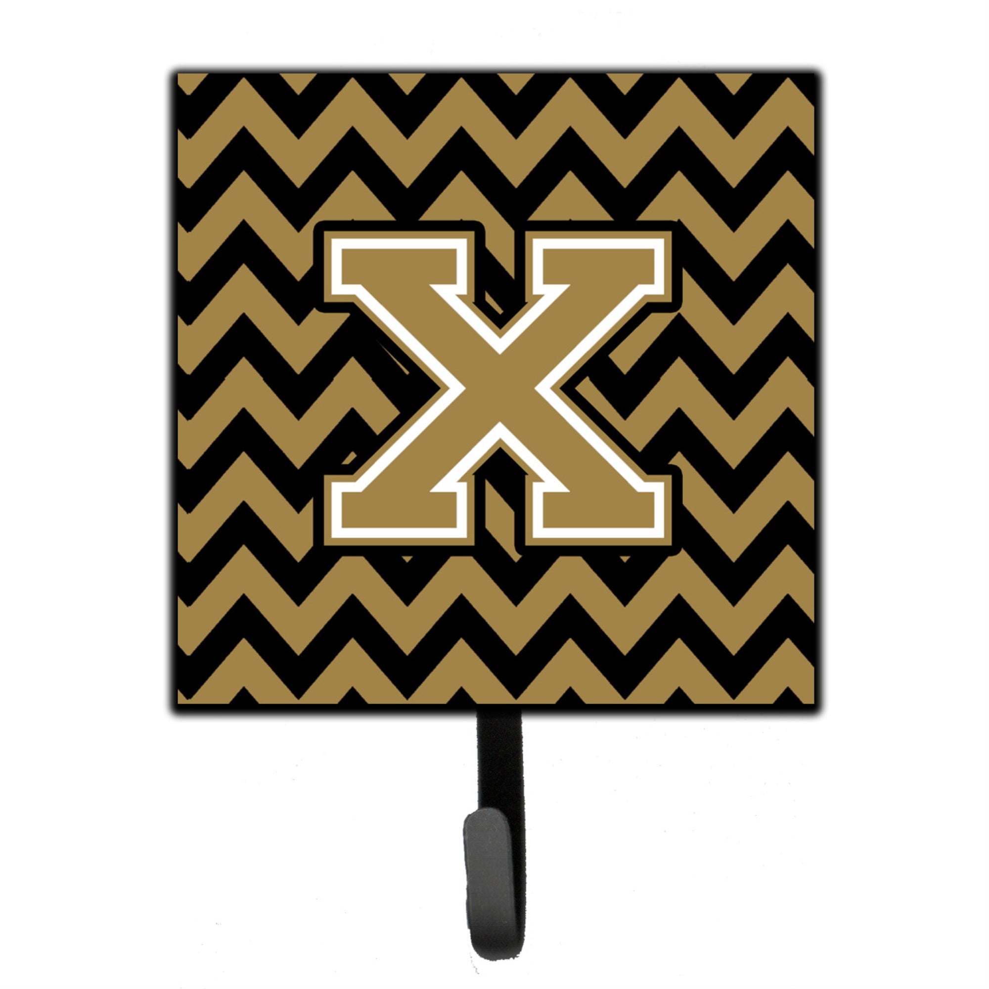Caroline'S Treasures Letter X Chevron Black And Gold Leash Or Key Holder Cj1050-Xsh4, Small, Multicolor