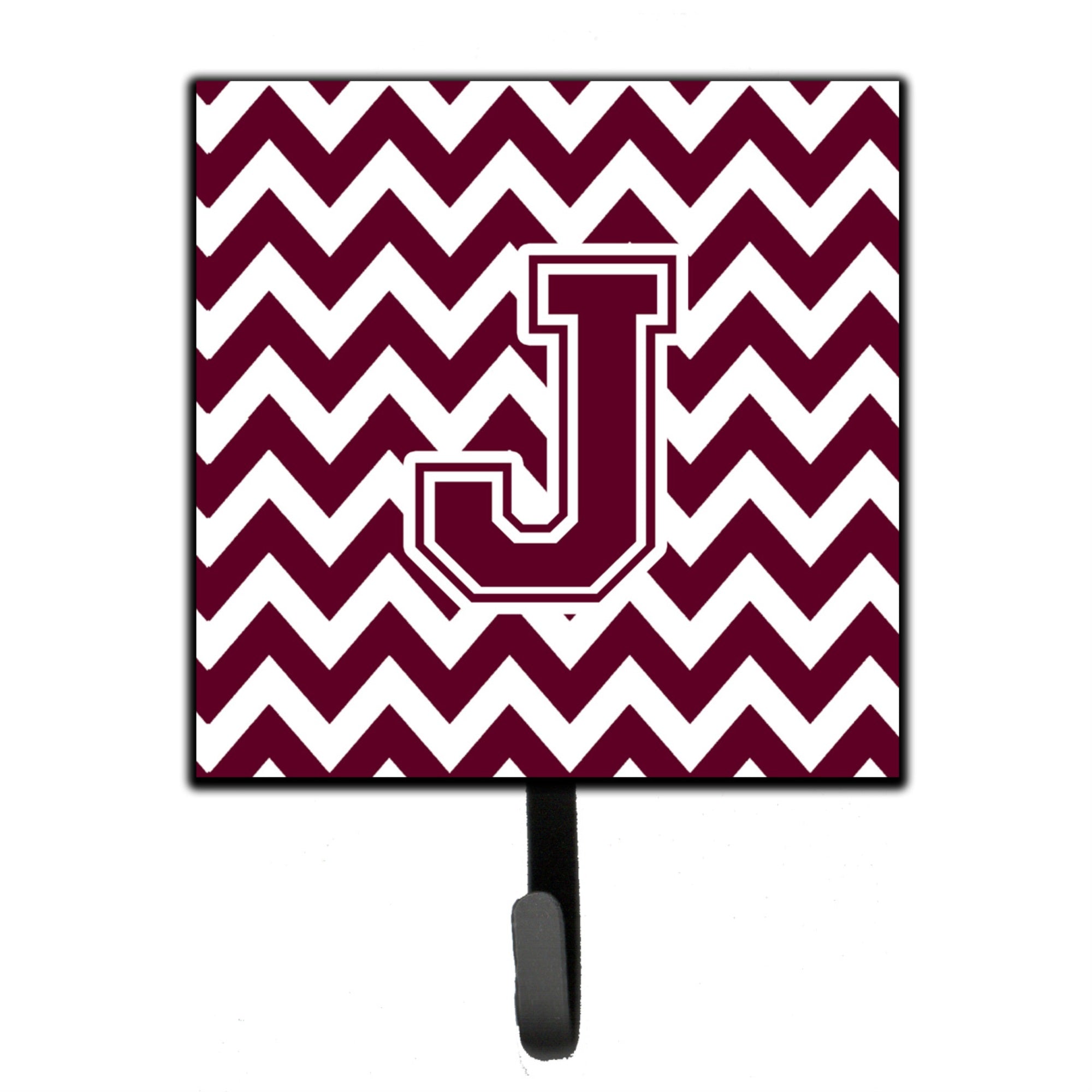 Caroline'S Treasures Letter J Chevron Maroon And White Leash Or Key Holder Cj1051-Jsh4, Small, Multicolor