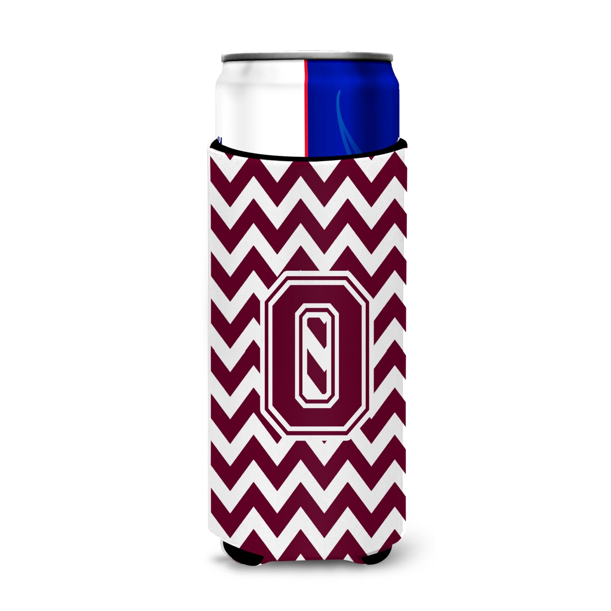 Letter O Chevron Maroon And White  Ultra Beverage Insulators For Slim Cans Cj1051-Omuk