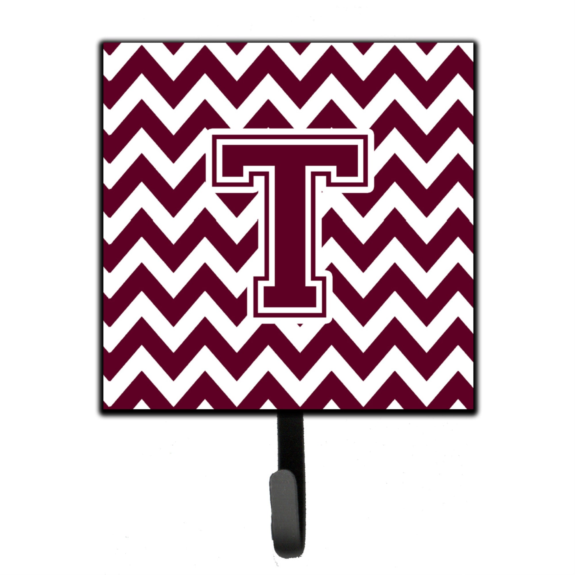 Caroline'S Treasures Letter T Chevron Maroon And White Leash Or Key Holder Cj1051-Tsh4, Small, Multicolor