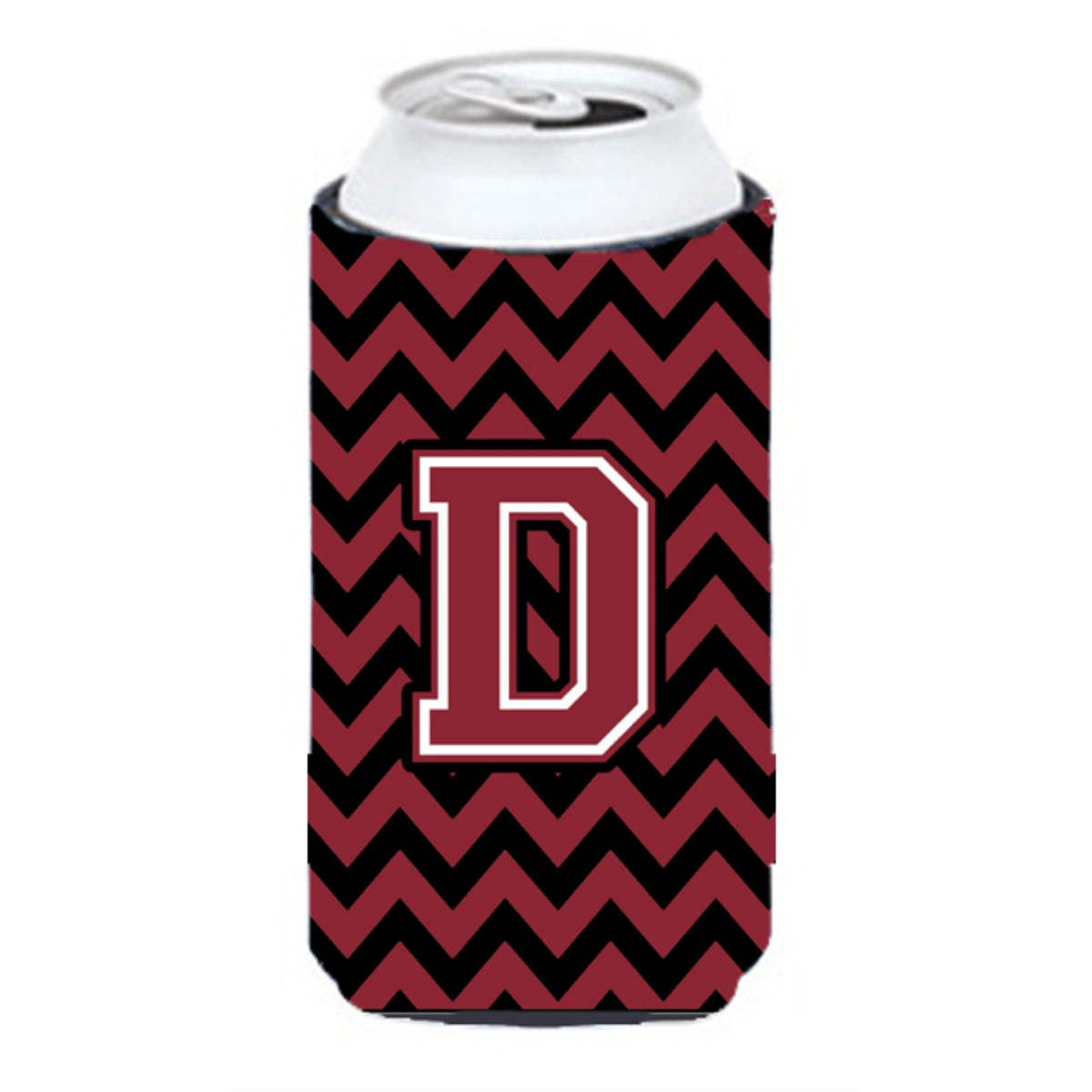 Letter D Chevron Garnet And Black Tall Boy Beverage Insulator Hugger C ...