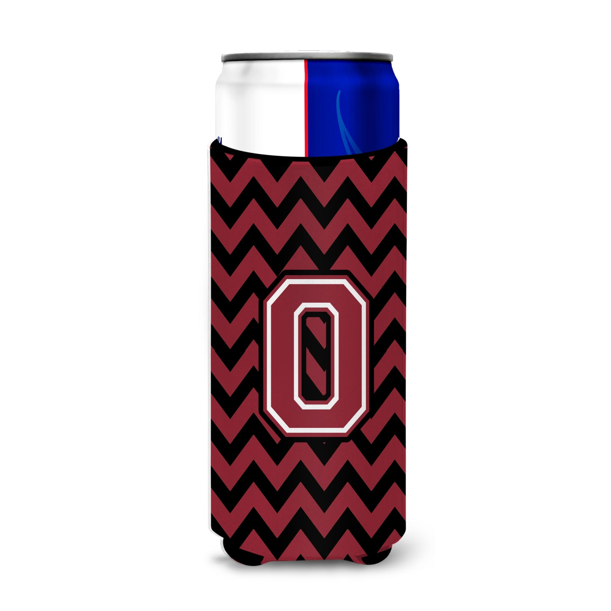 Letter O Chevron Garnet And Black  Ultra Beverage Insulators For Slim Cans Cj1052-Omuk