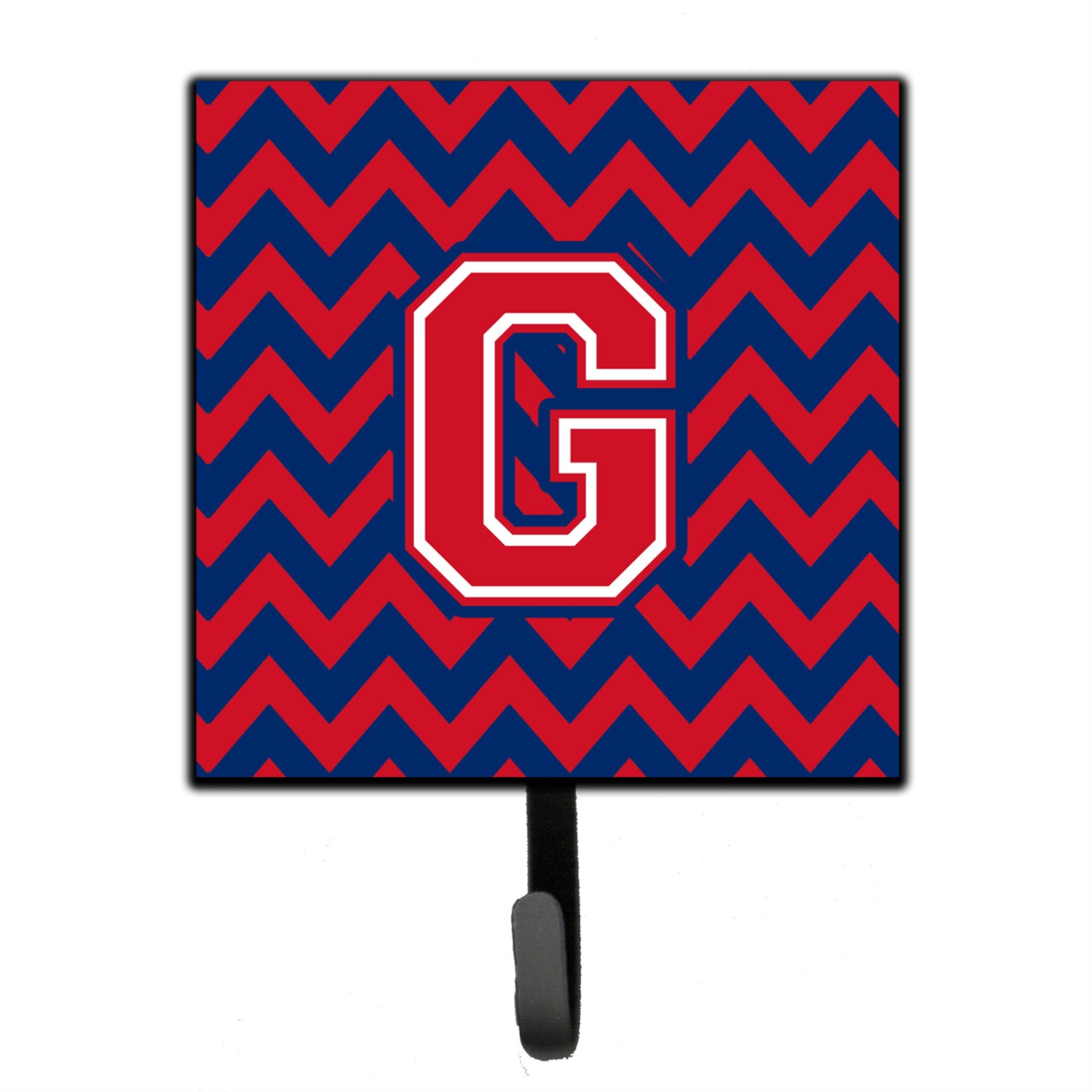 Caroline'S Treasures Letter G Chevron Yale Blue And Crimson Leash Or Key Holder Cj1054-Gsh4, Small, Multicolor