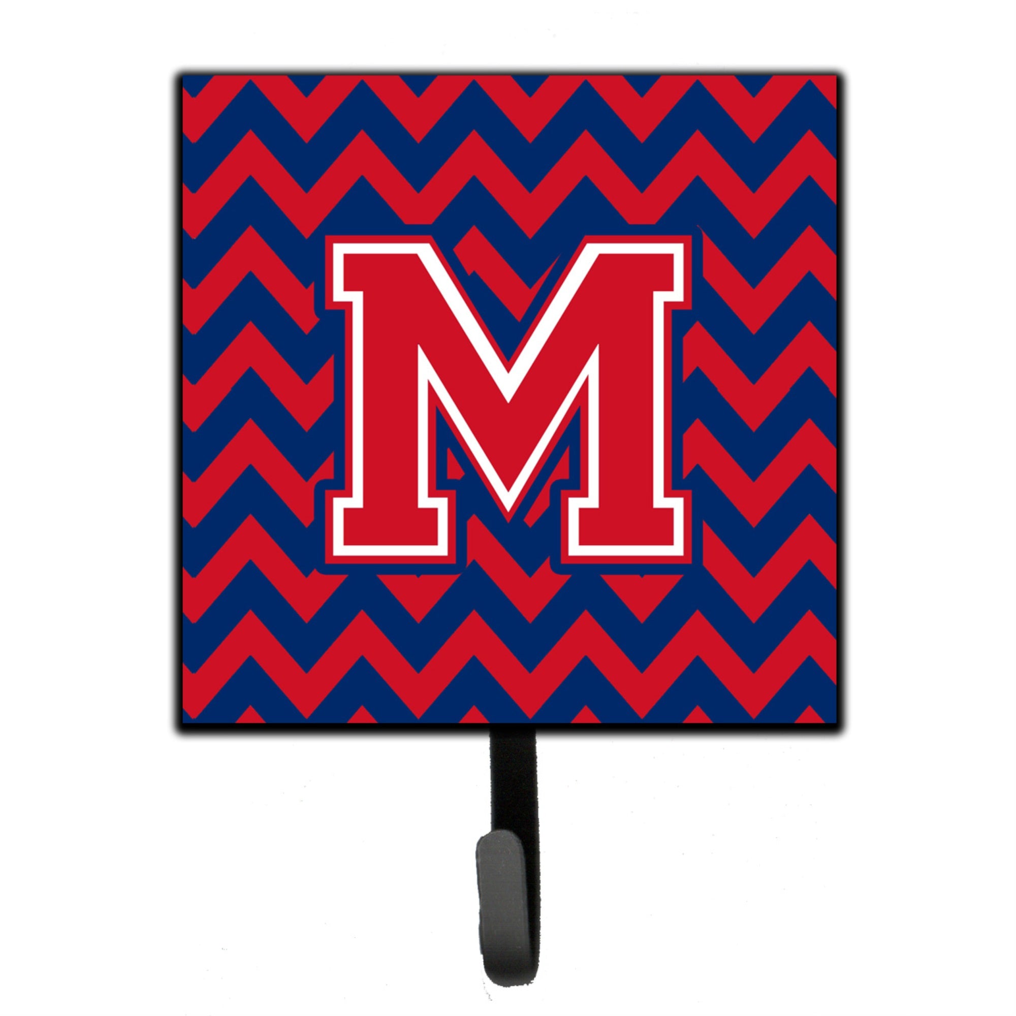 Caroline'S Treasures Letter M Chevron Yale Blue And Crimson Leash Or Key Holder Cj1054-Msh4, Small, Multicolor