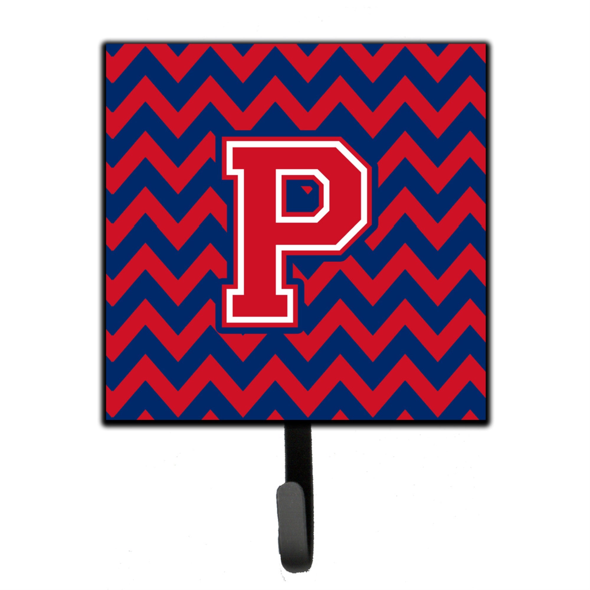 Caroline'S Treasures Letter P Chevron Yale Blue And Crimson Leash Or Key Holder Cj1054-Psh4, Small, Multicolor