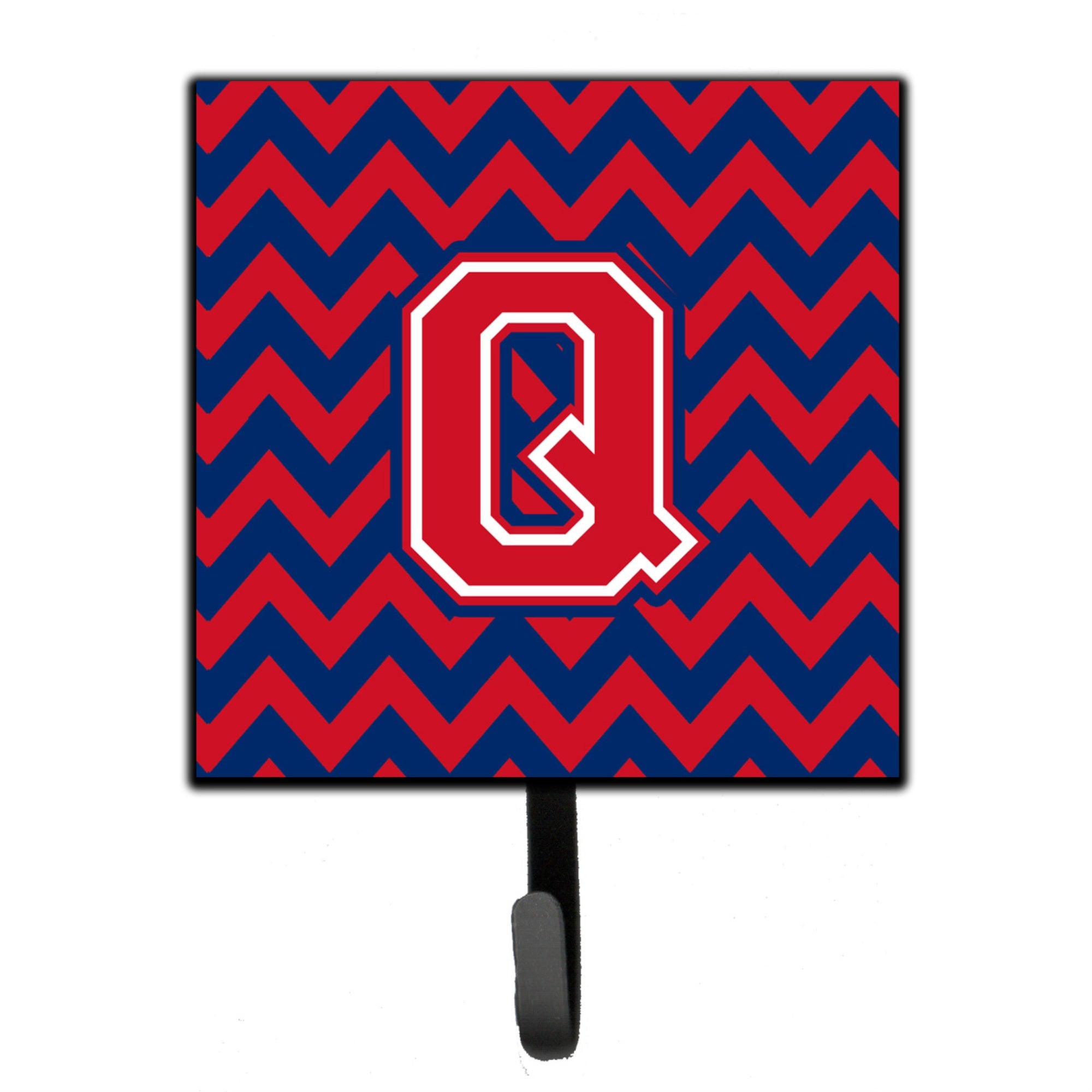 Caroline'S Treasures Letter Q Chevron Yale Blue And Crimson Leash Or Key Holder Cj1054-Qsh4, Small, Multicolor