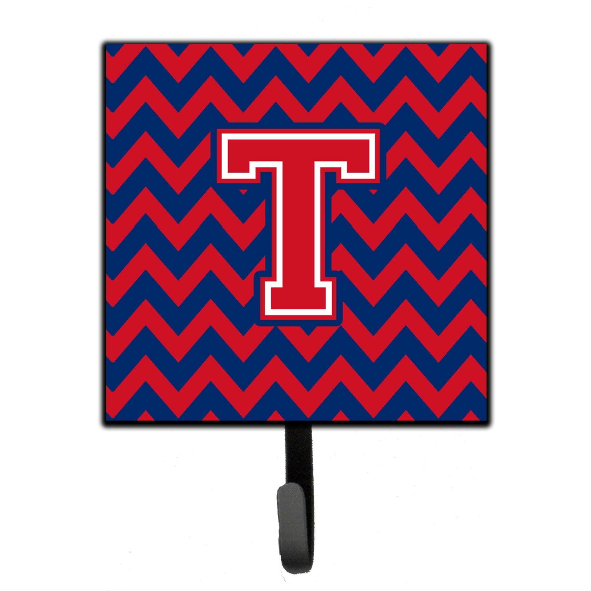 Caroline'S Treasures Letter T Chevron Yale Blue And Crimson Leash Or Key Holder Cj1054-Tsh4, Small, Multicolor