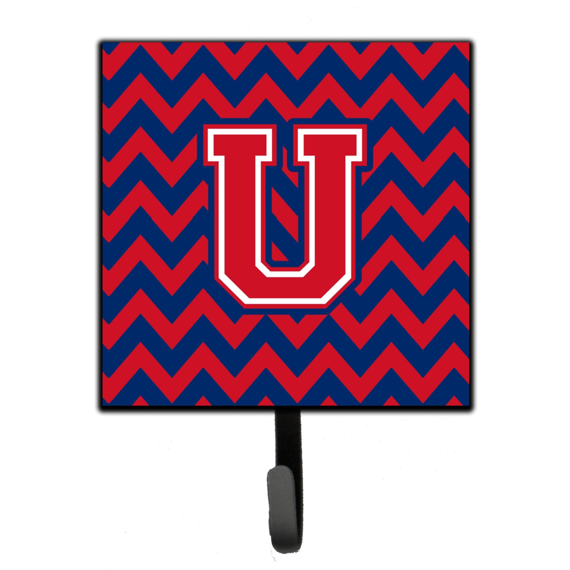 Caroline'S Treasures Letter U Chevron Yale Blue And Crimson Leash Or Key Holder Cj1054-Ush4, Small, Multicolor