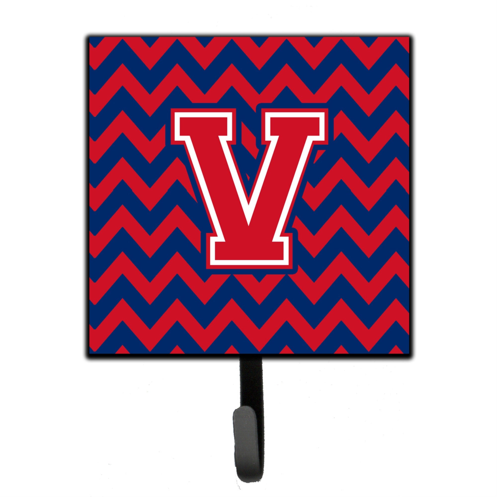 Caroline'S Treasures Letter V Chevron Yale Blue And Crimson Leash Or Key Holder Cj1054-Vsh4, Small, Multicolor