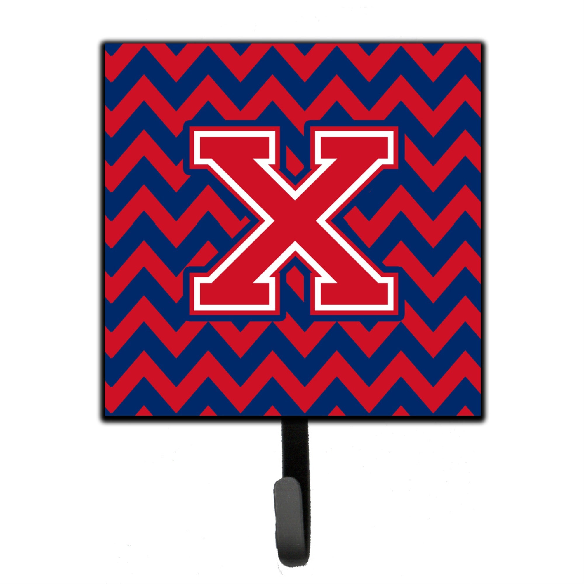 Caroline'S Treasures Letter X Chevron Yale Blue And Crimson Leash Or Key Holder Cj1054-Xsh4, Small, Multicolor