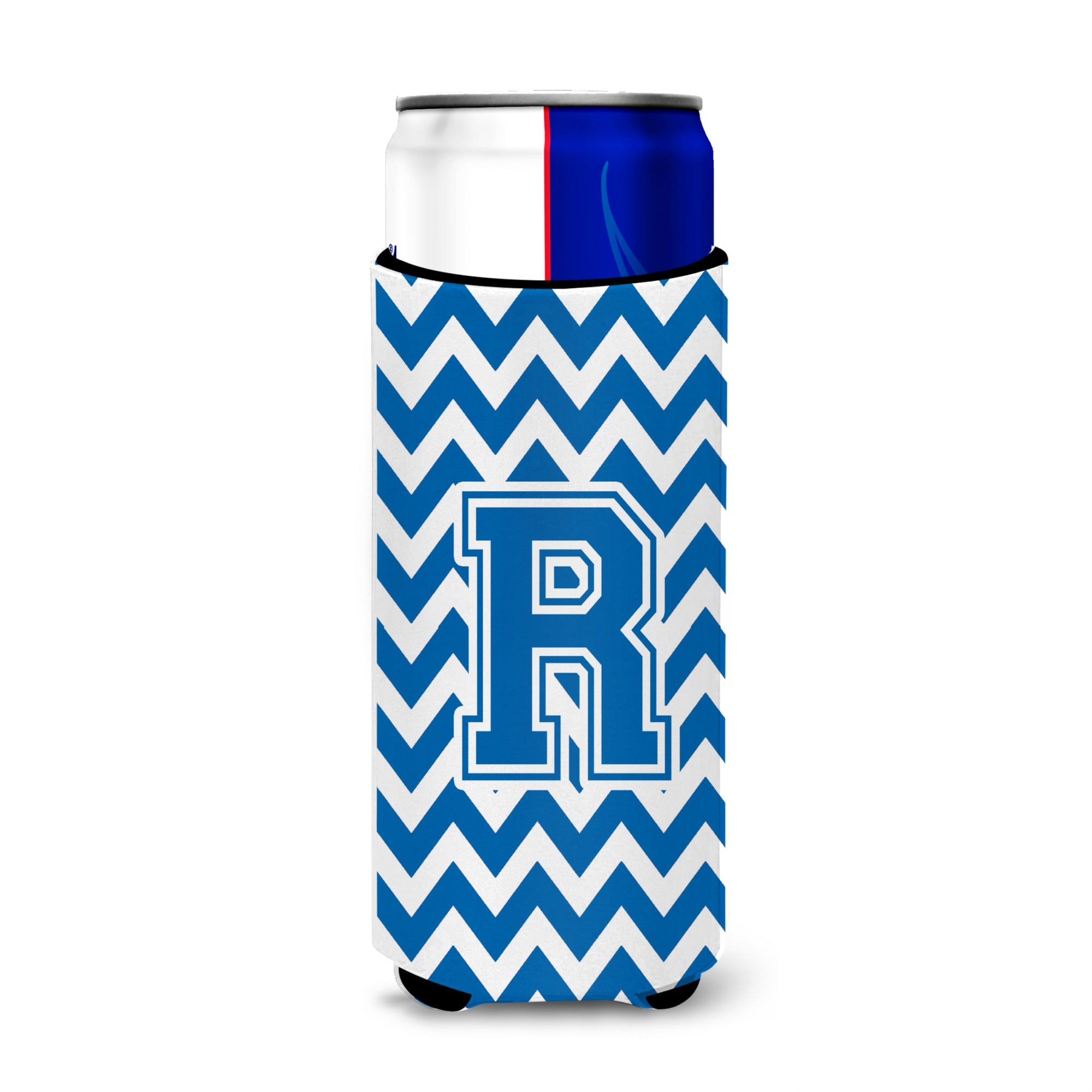 Letter R Chevron  Blue And White Ultra Beverage Insulators For Slim Cans Cj1056-Rmuk