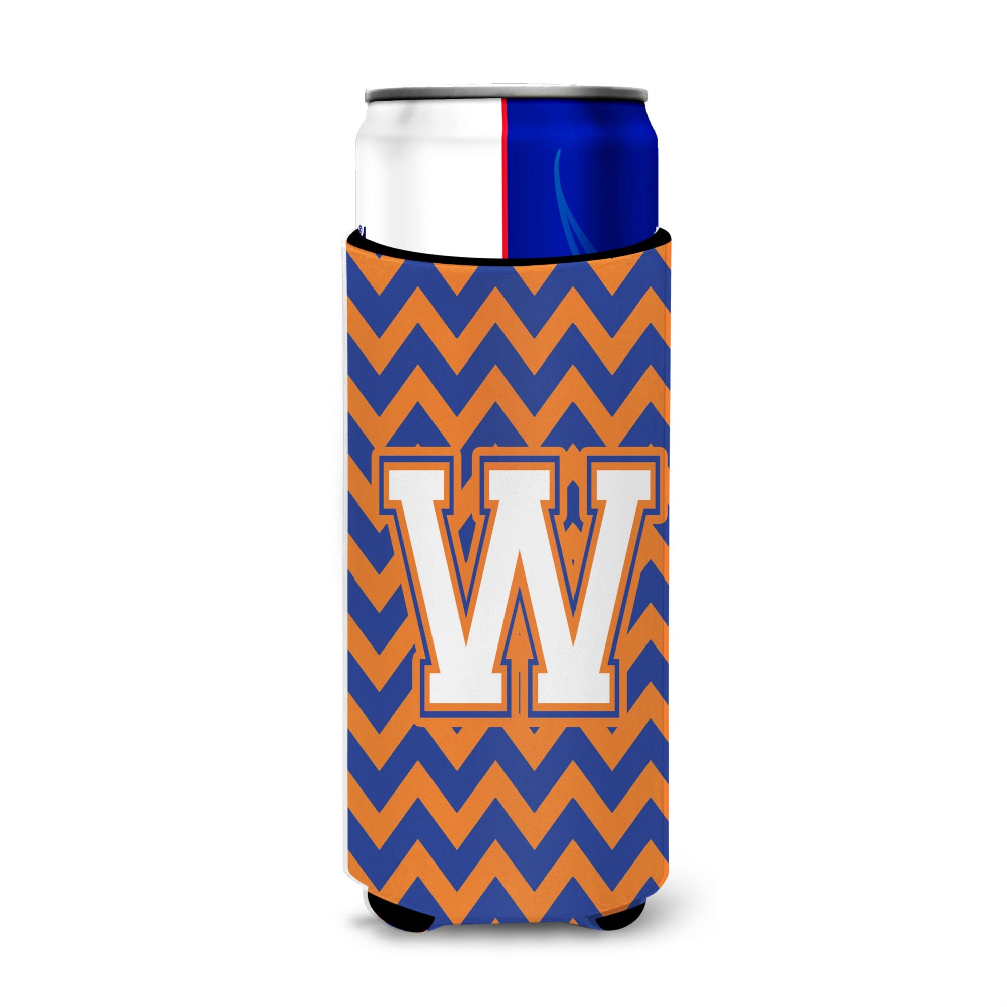 Letter W Chevron Blue And Orange Ultra Beverage Insulators For Slim Cans Cj1060-Wmuk