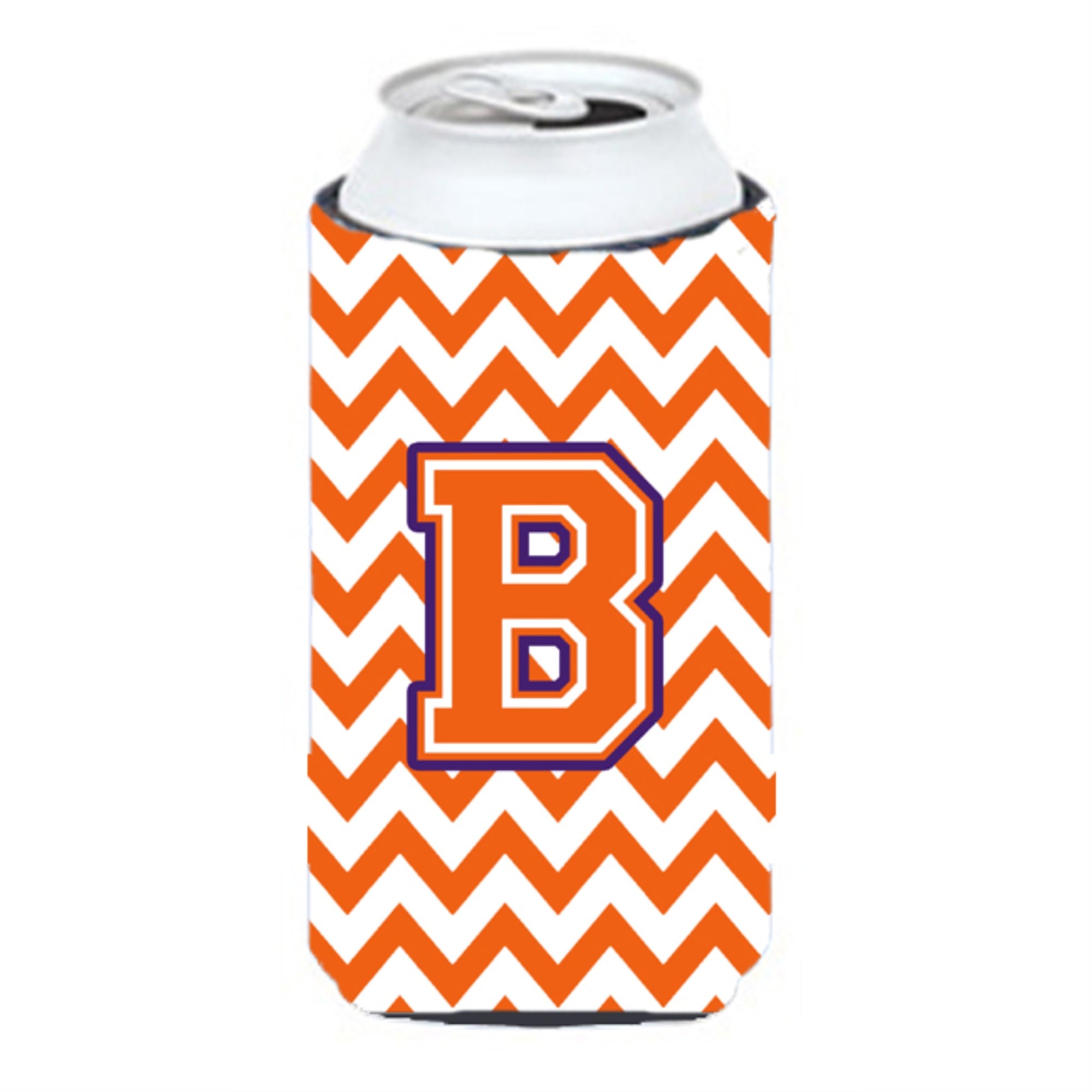 Caroline'S Treasures Cj1062-Btbc Letter B Chevron Orange And Regalia Tall Boy Koozie Hugger, Multicolor
