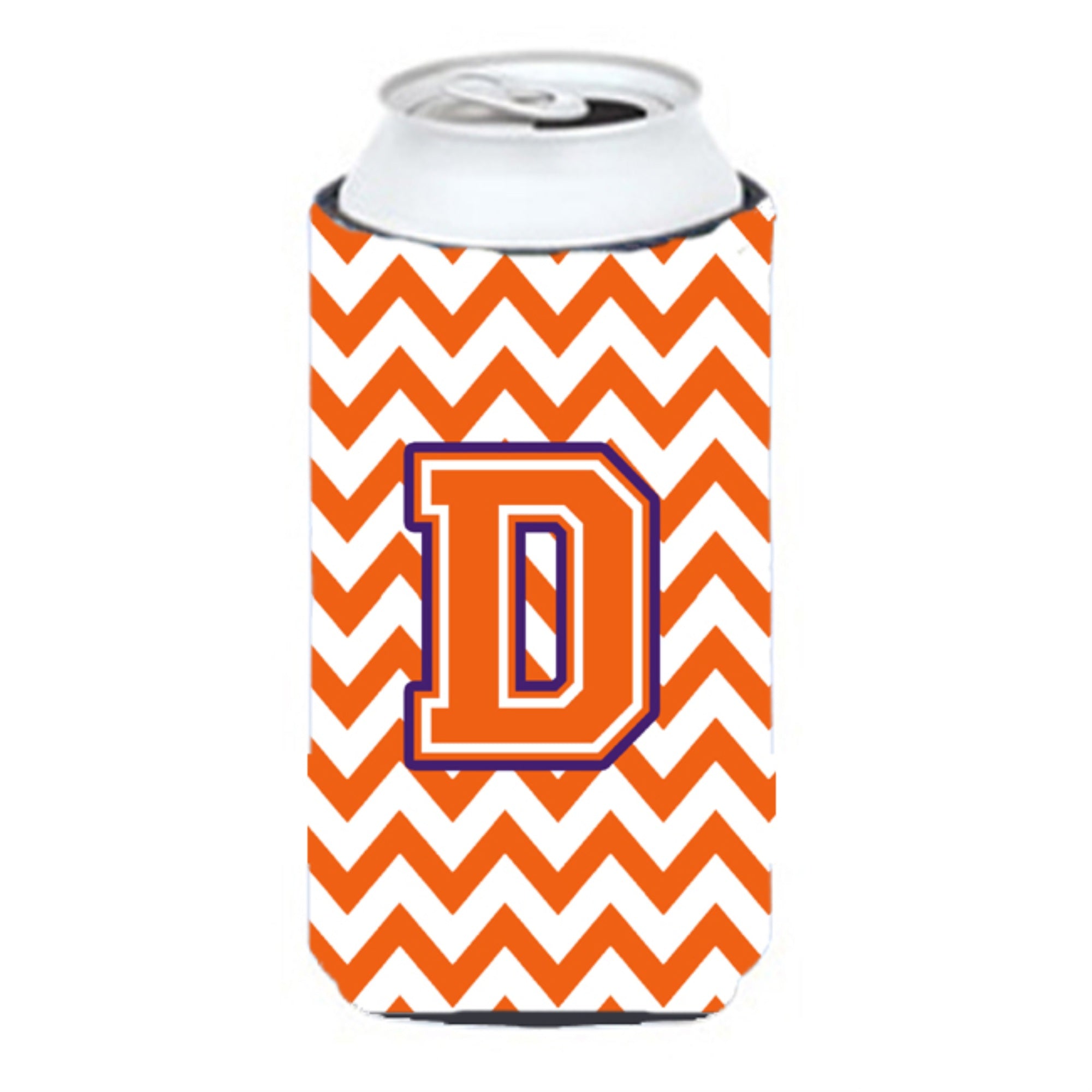 Letter D Chevron Orange And Regalia Tall Boy Beverage Insulator Hugger Cj1062-Dtbc