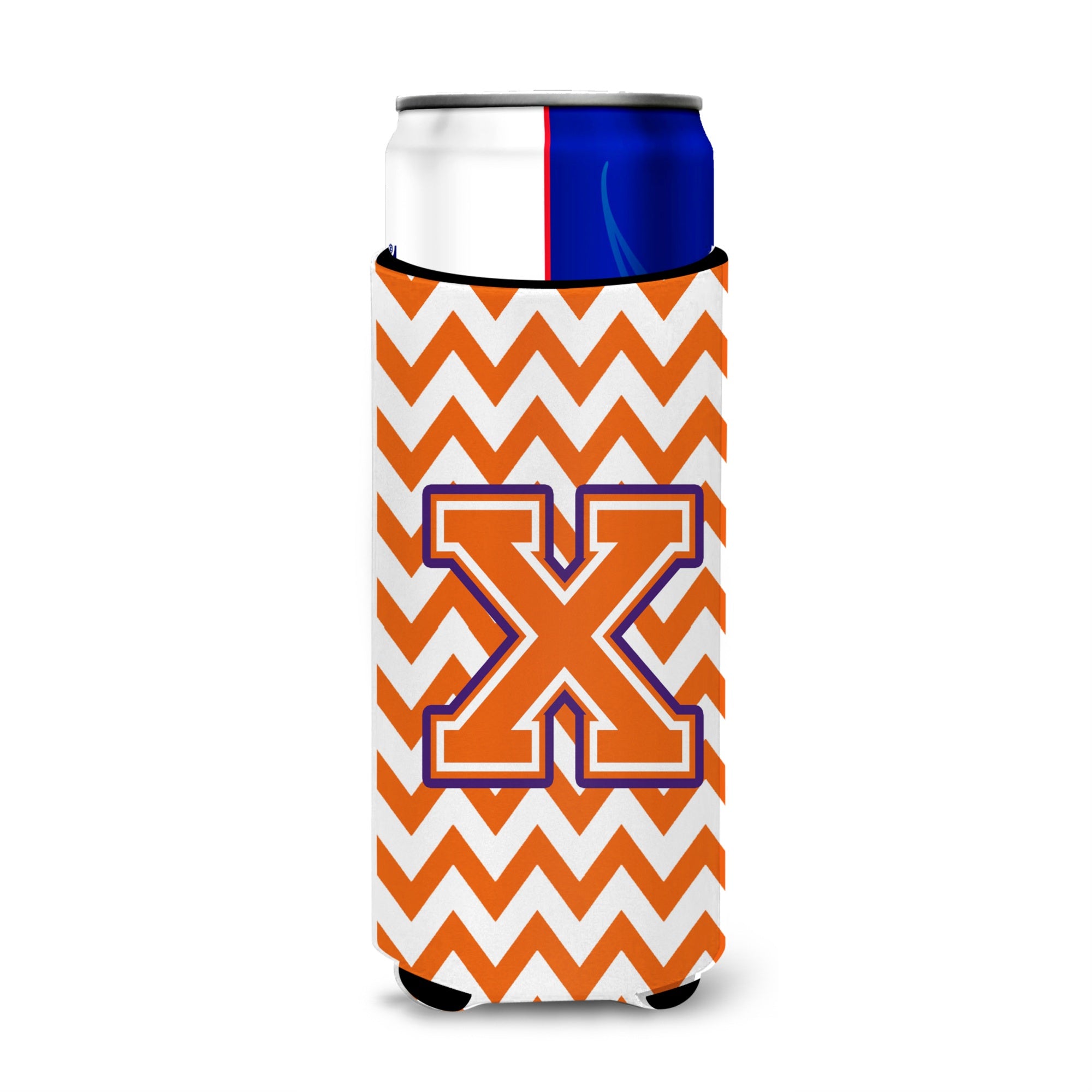 Letter X Chevron Orange And Regalia Ultra Beverage Insulators For Slim Cans Cj1062-Xmuk