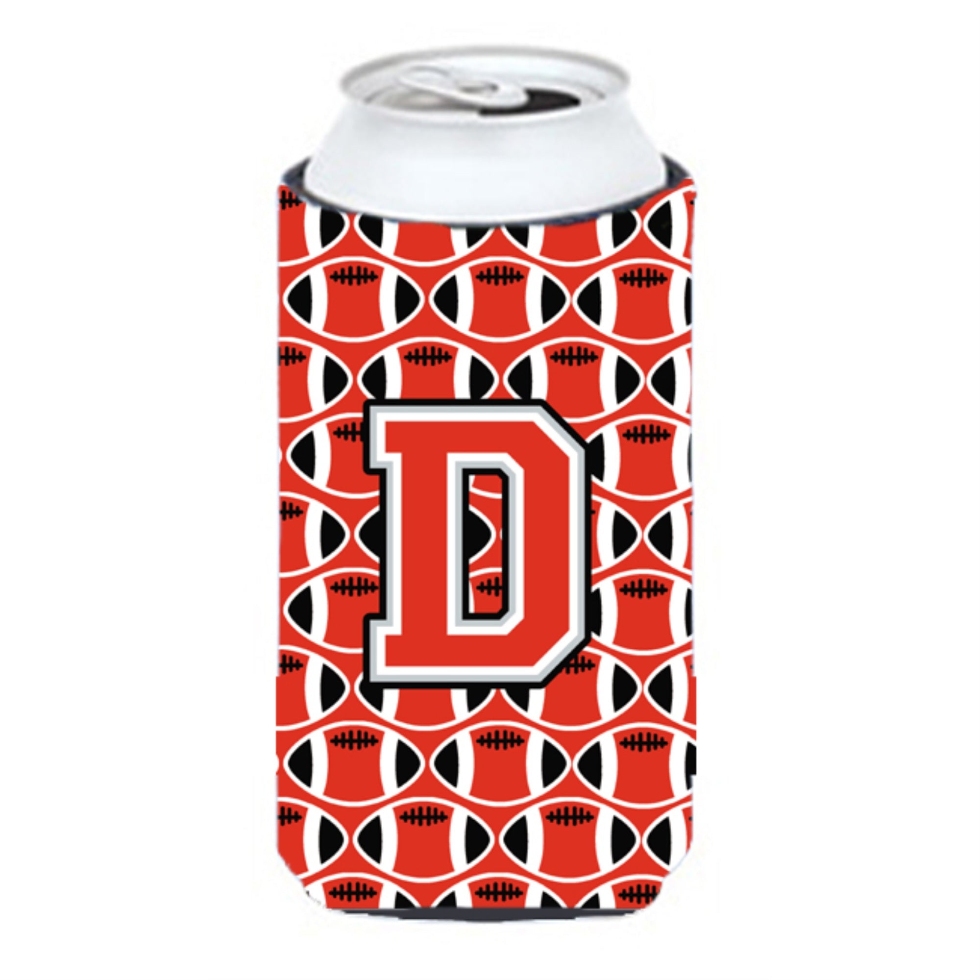 Letter D Football Scarlet And Grey Tall Boy Beverage Insulator Hugger Cj1067-Dtbc