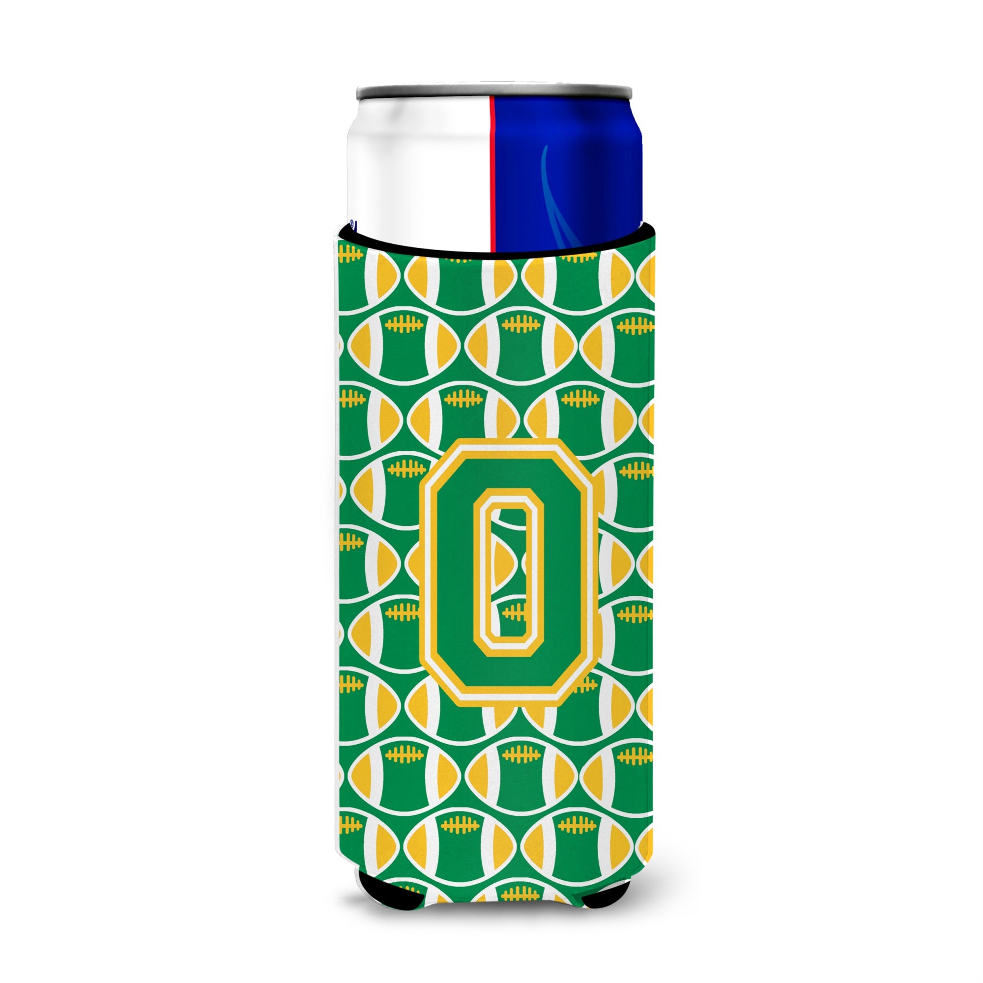 Letter O Football Green And Gold Ultra Beverage Insulators For Slim Cans Cj1069-Omuk