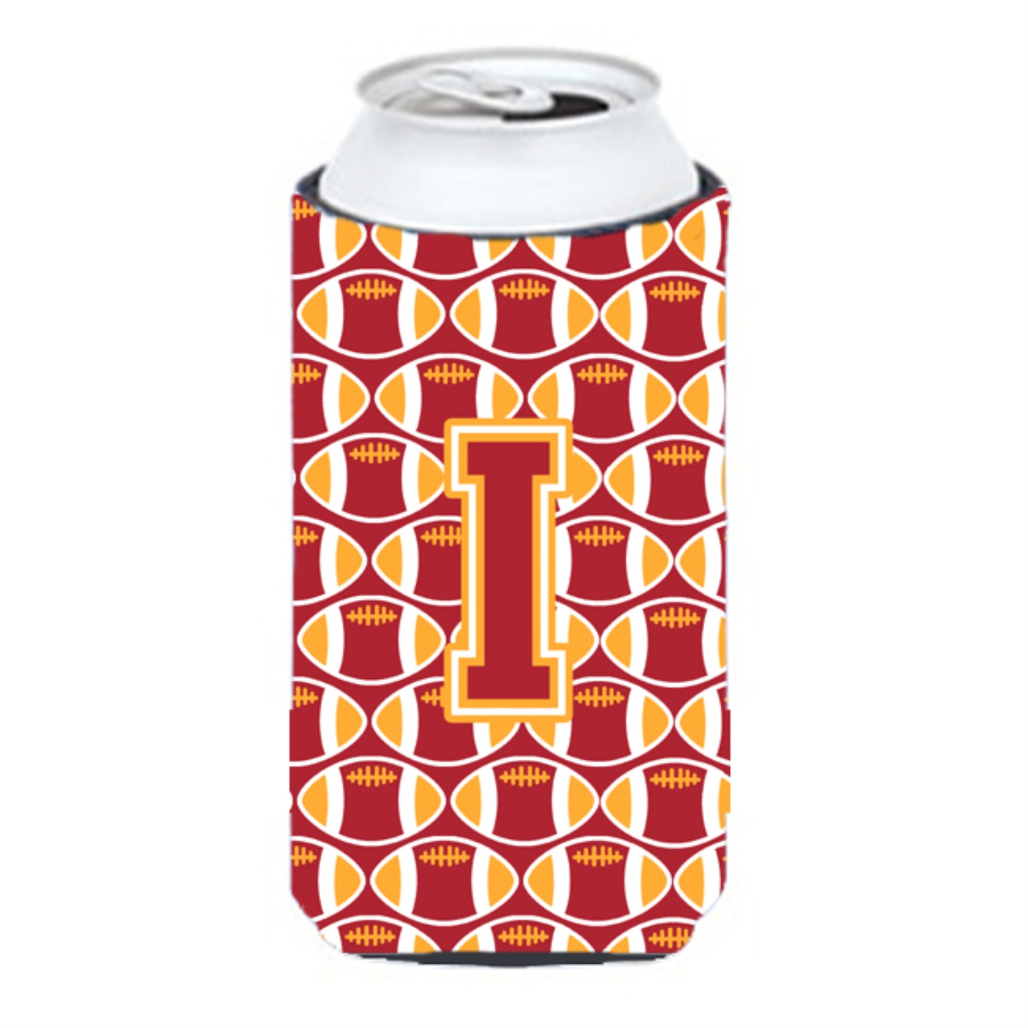 Letter I Football Cardinal And Gold Tall Boy Beverage Insulator Hugger Cj1070-Itbc