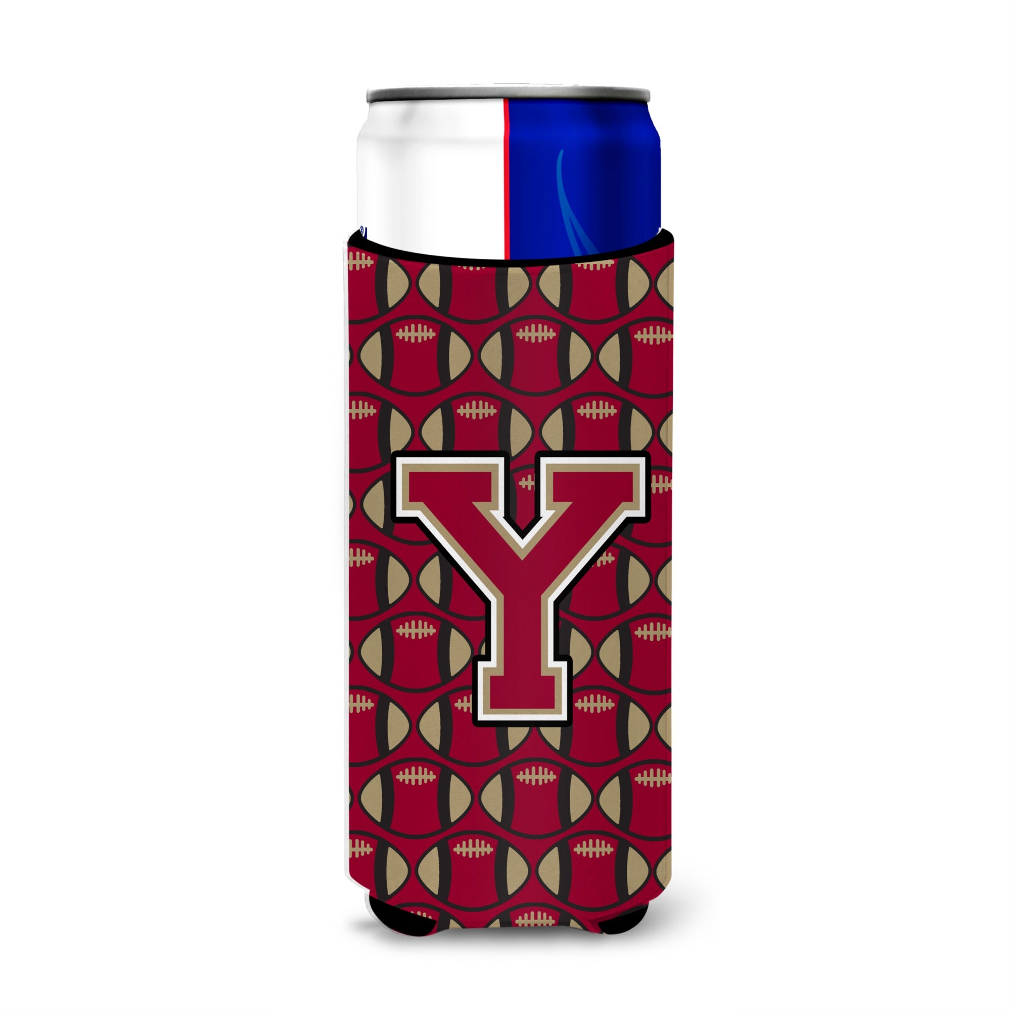 Letter Y Football Garnet And Gold Ultra Beverage Insulators For Slim Cans Cj1078-Ymuk