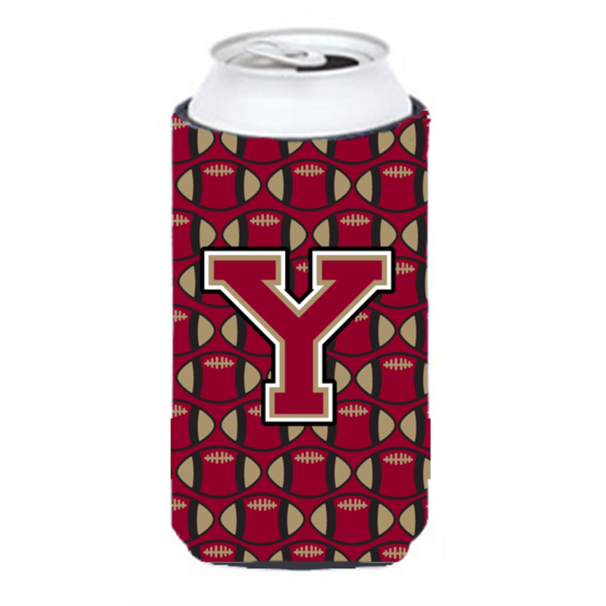 Letter Y Football Garnet And Gold Tall Boy Beverage Insulator Hugger Cj1078-Ytbc