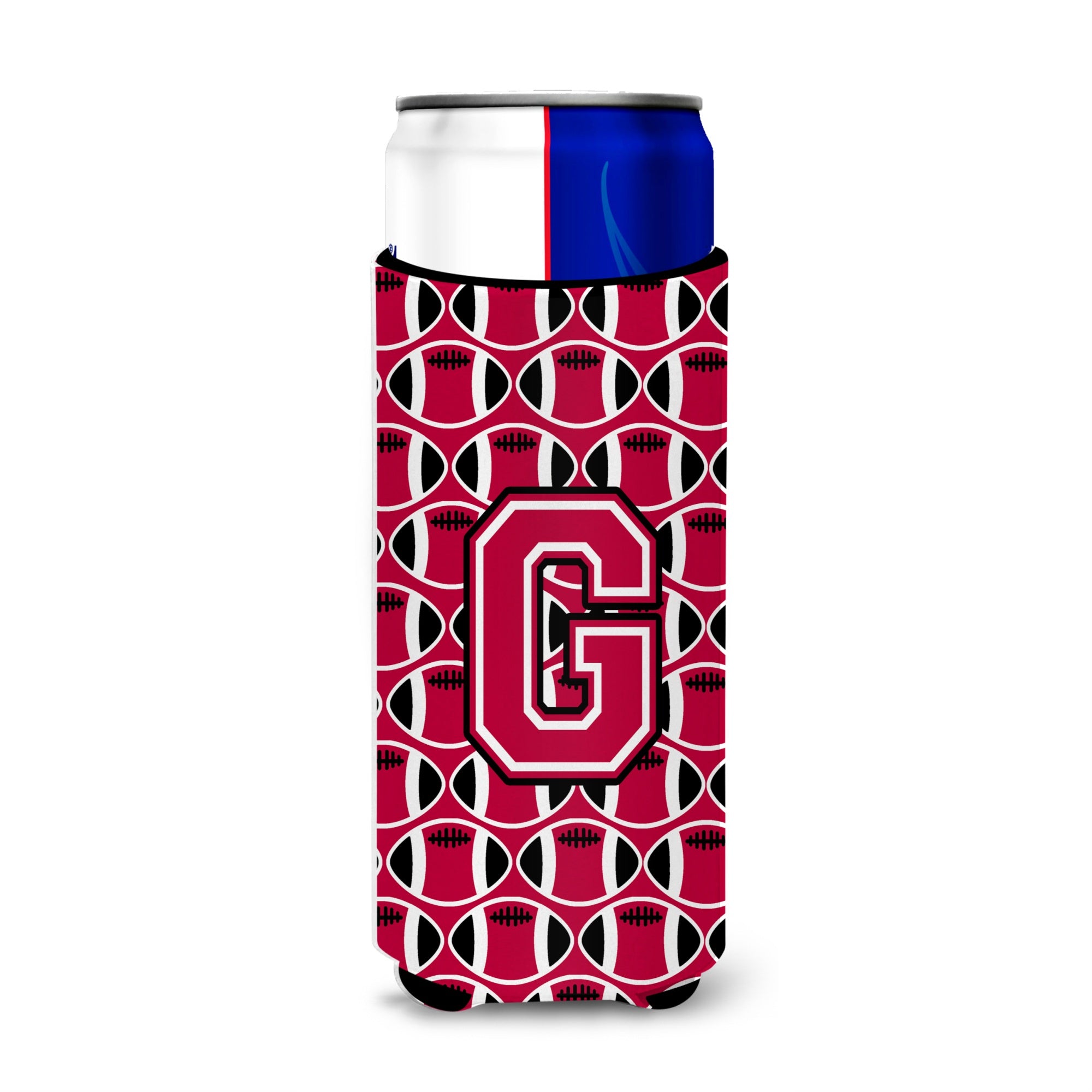 Letter G Football Crimson And White Ultra Beverage Insulators For Slim Cans Cj1079-Gmuk