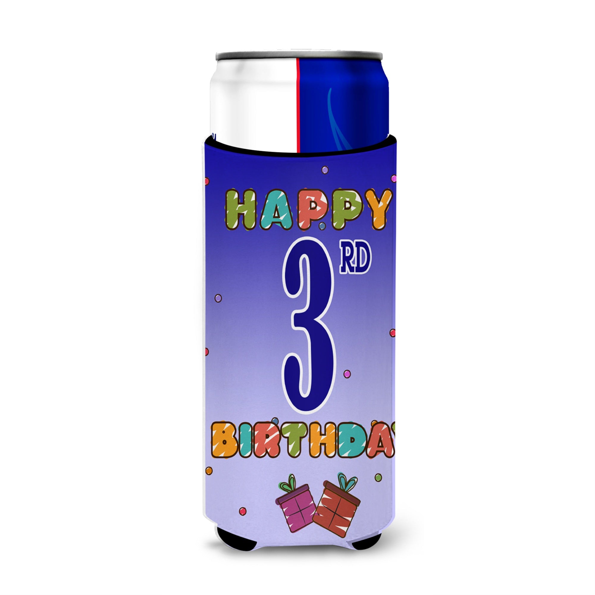 Happy 3Rd Birthday Ultra Beverage Insulators For Slim Cans Cj1094Muk
