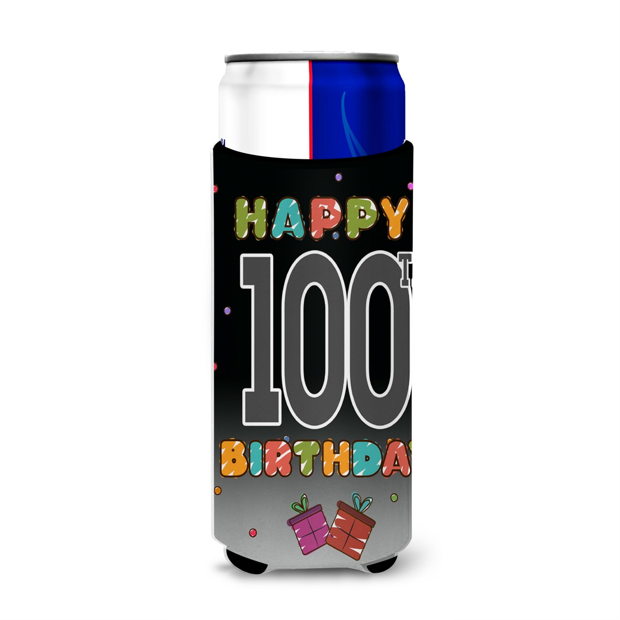 Happy 100Th Birthday Ultra Beverage Insulators For Slim Cans Cj1129Muk