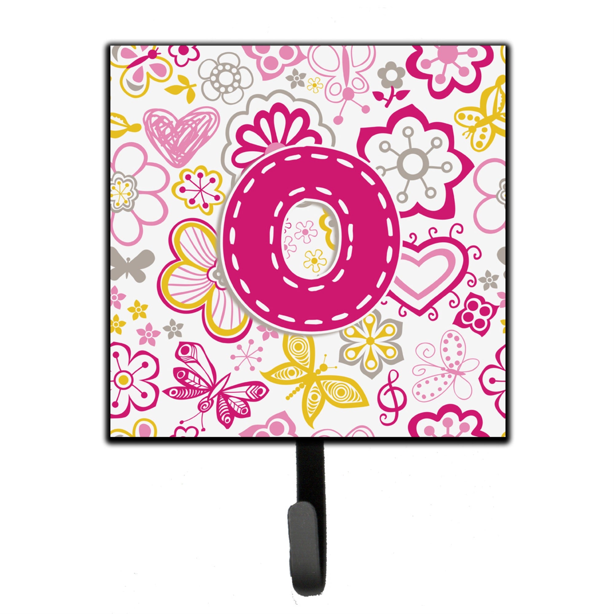 Caroline'S Treasures Cj2005-Osh4 Letter O Flowers And Butterflies Pink Leash Or Key Holder, Small, Multicolor