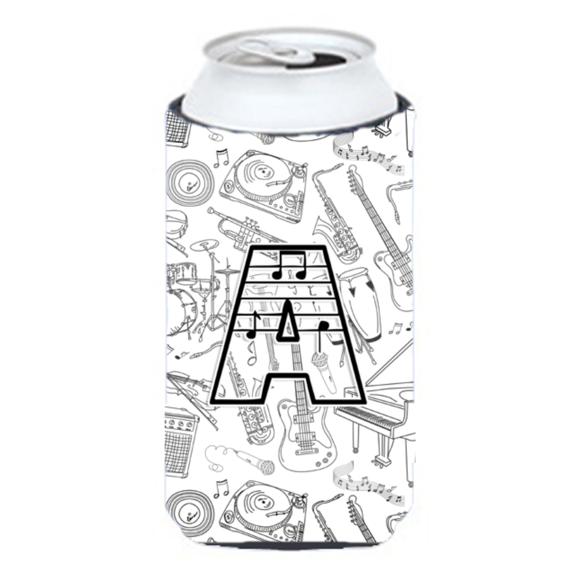 Letter A Musical Note Letters Tall Boy Beverage Insulator Hugger Cj2007-Atbc
