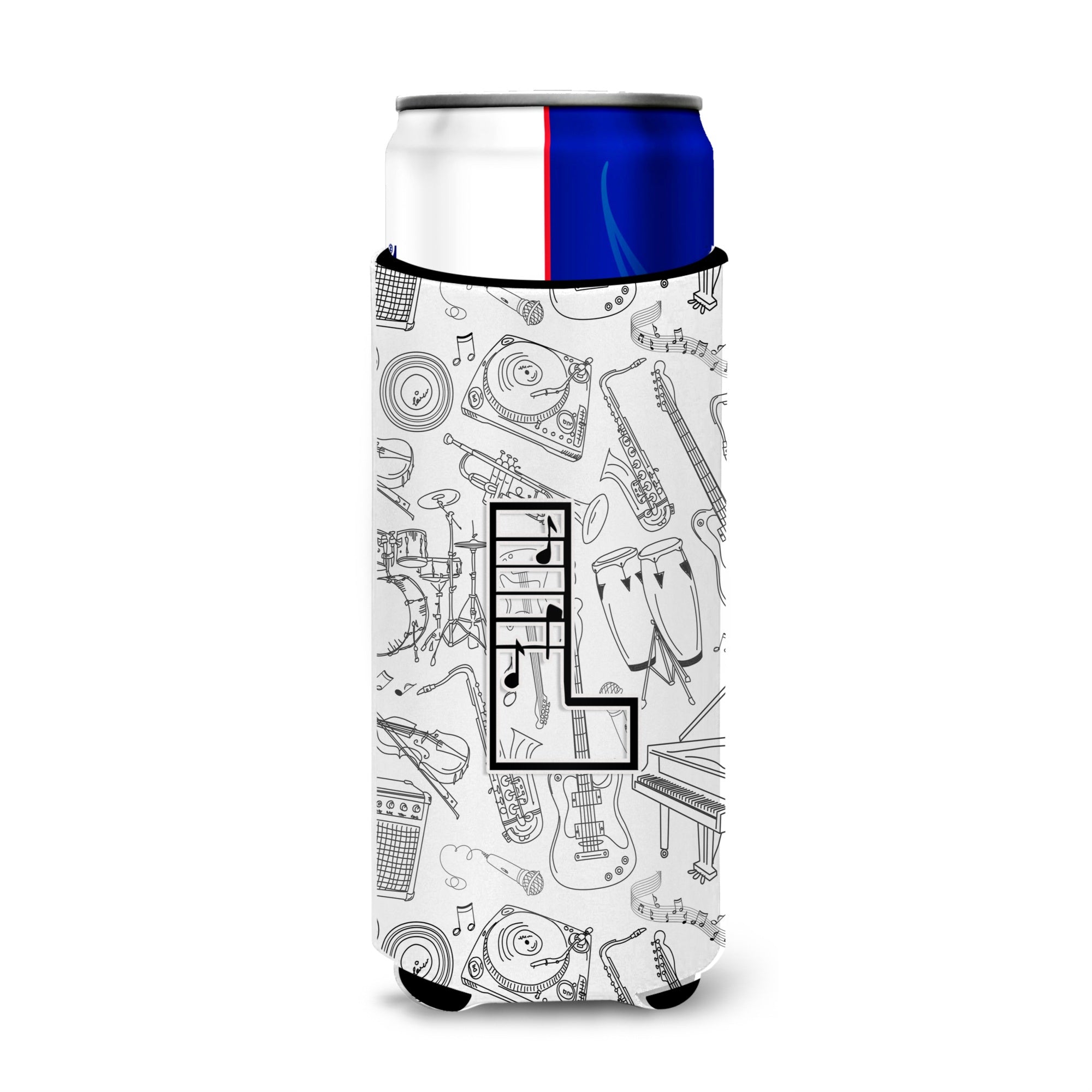 Letter L Musical Note Letters Ultra Beverage Insulators For Slim Cans Cj2007-Lmuk