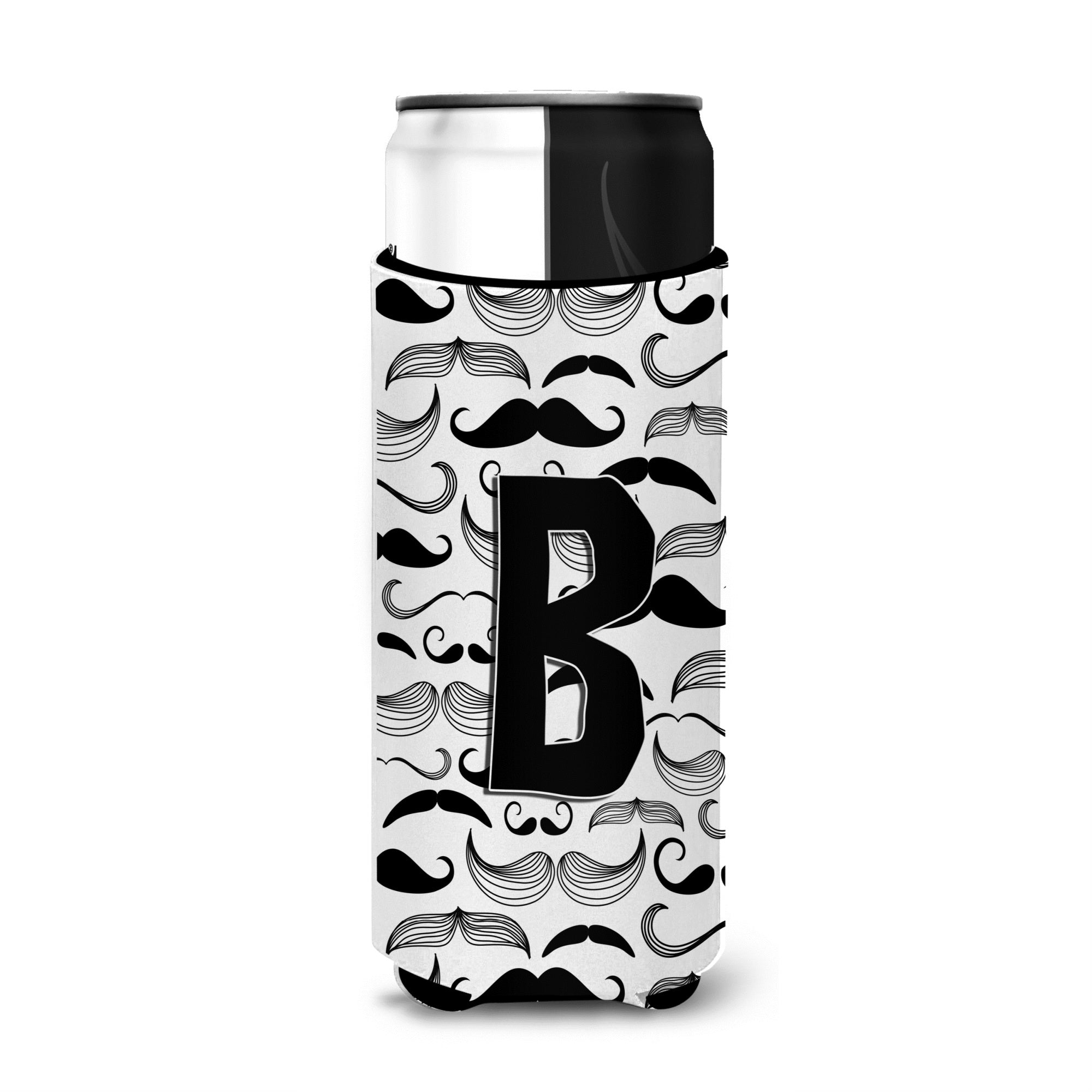 Letter B Moustache Initial Ultra Beverage Insulators For Slim Cans Cj2009-Bmuk