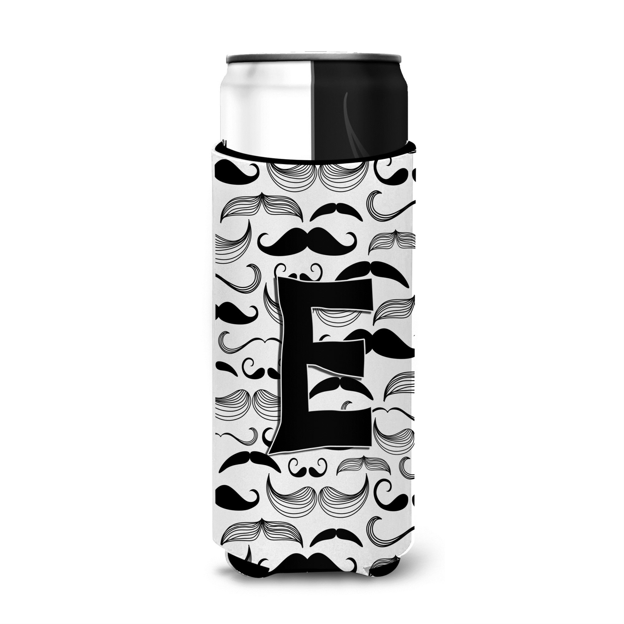 Letter E Moustache Initial Ultra Beverage Insulators For Slim Cans Cj2009-Emuk