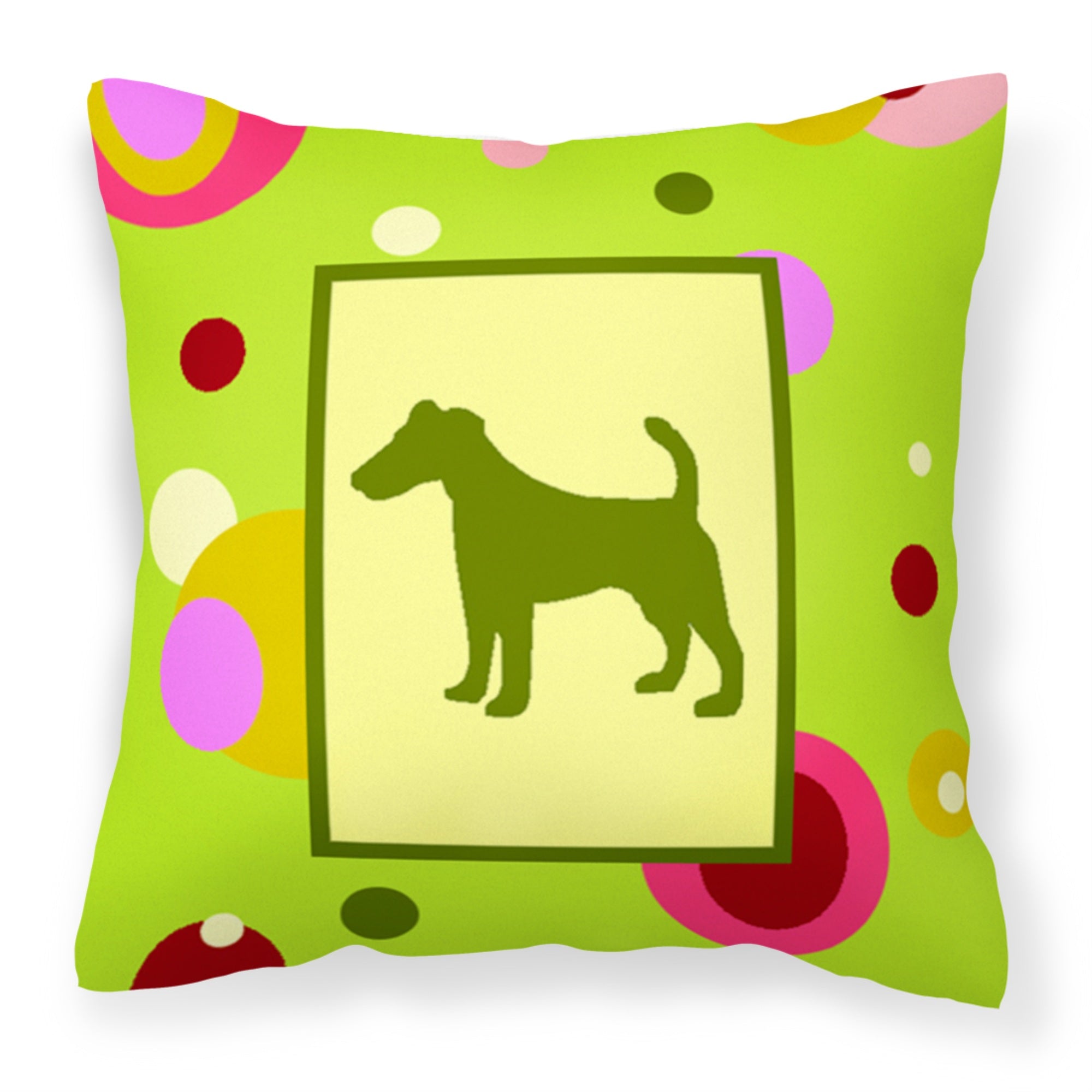 Caroline'S Treasures Ck1058Pw1414 Fox Terrier Decorative Canvas Fabric Pillow, Large, Multicolor