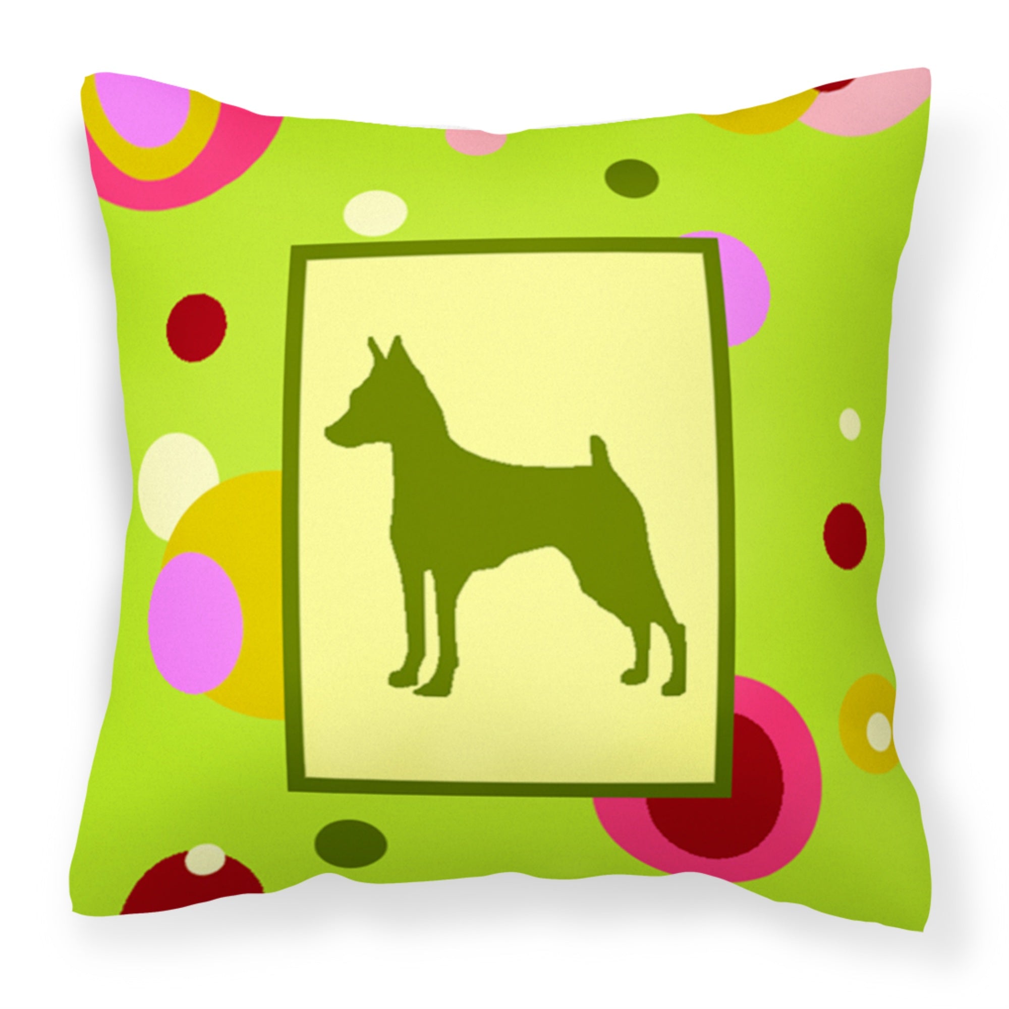 Caroline'S Treasures Ck1104Pw1414 Min Pin Decorative Canvas Fabric Pillow, Large, Multicolor