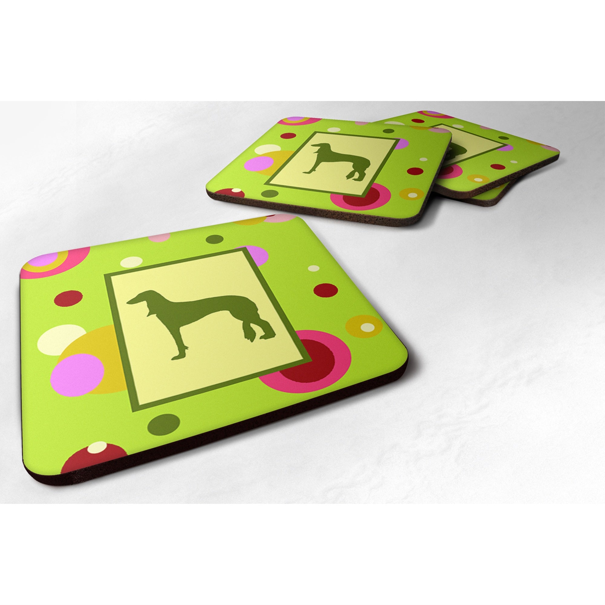 Caroline'S Treasures Ck1146Fc Saluki Foam Coasters (Set Of 4), 3.5 H X 3.5 W, Multicolor