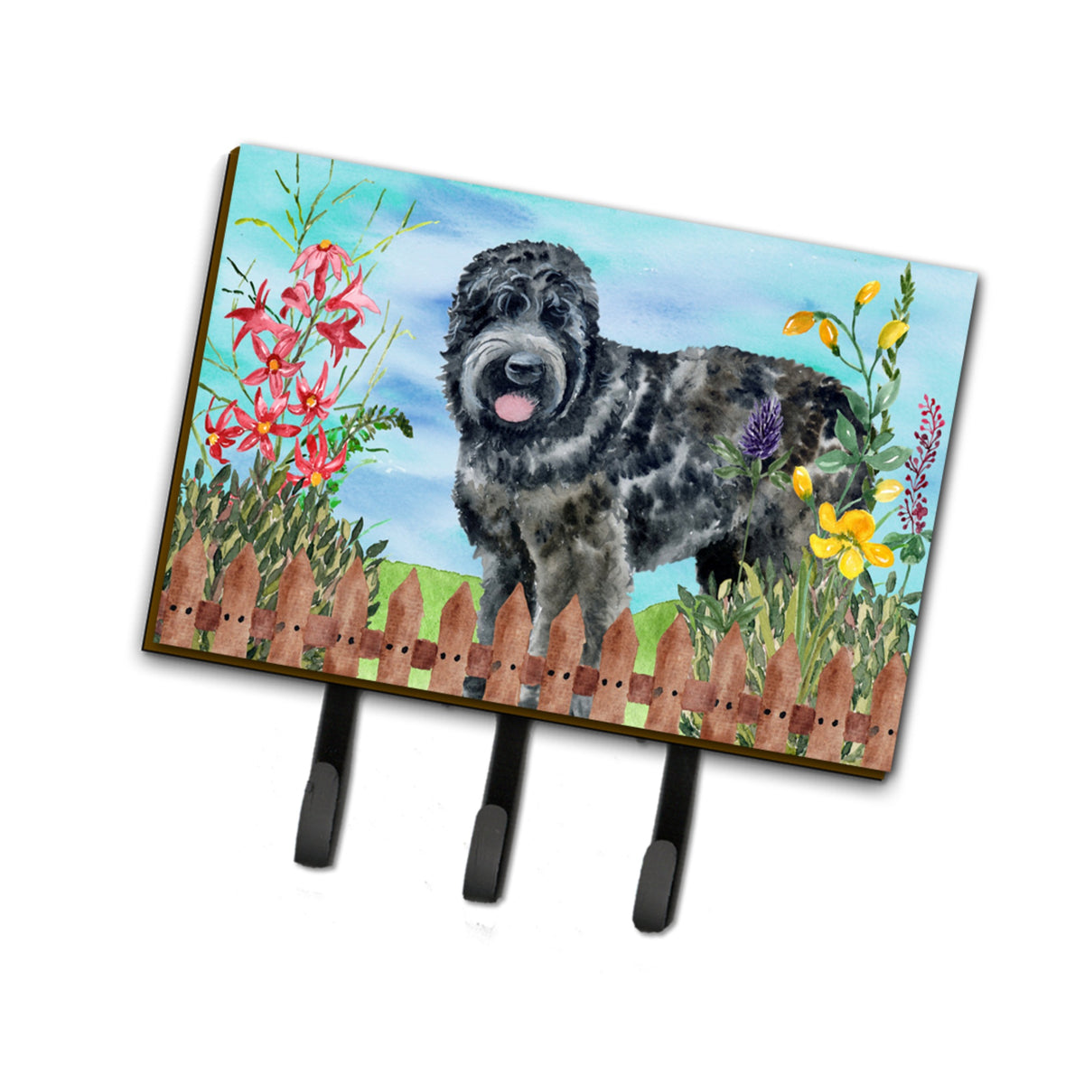 Caroline'S Treasures Black Russian Terrier Spring Wall Hook, Triple