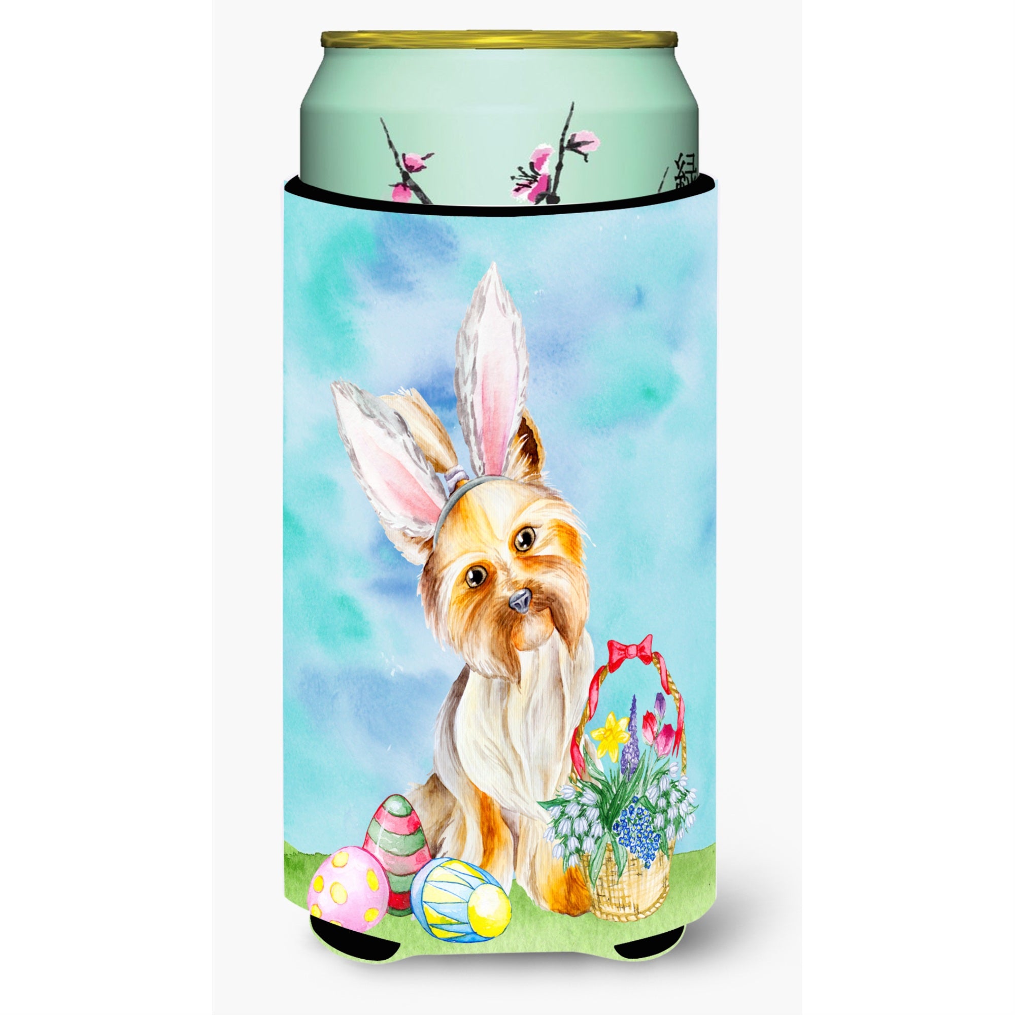 Caroline'S Treasures Yorkie Easter Bunny Decorative Can Hugger, Tall Boy, Multicolor