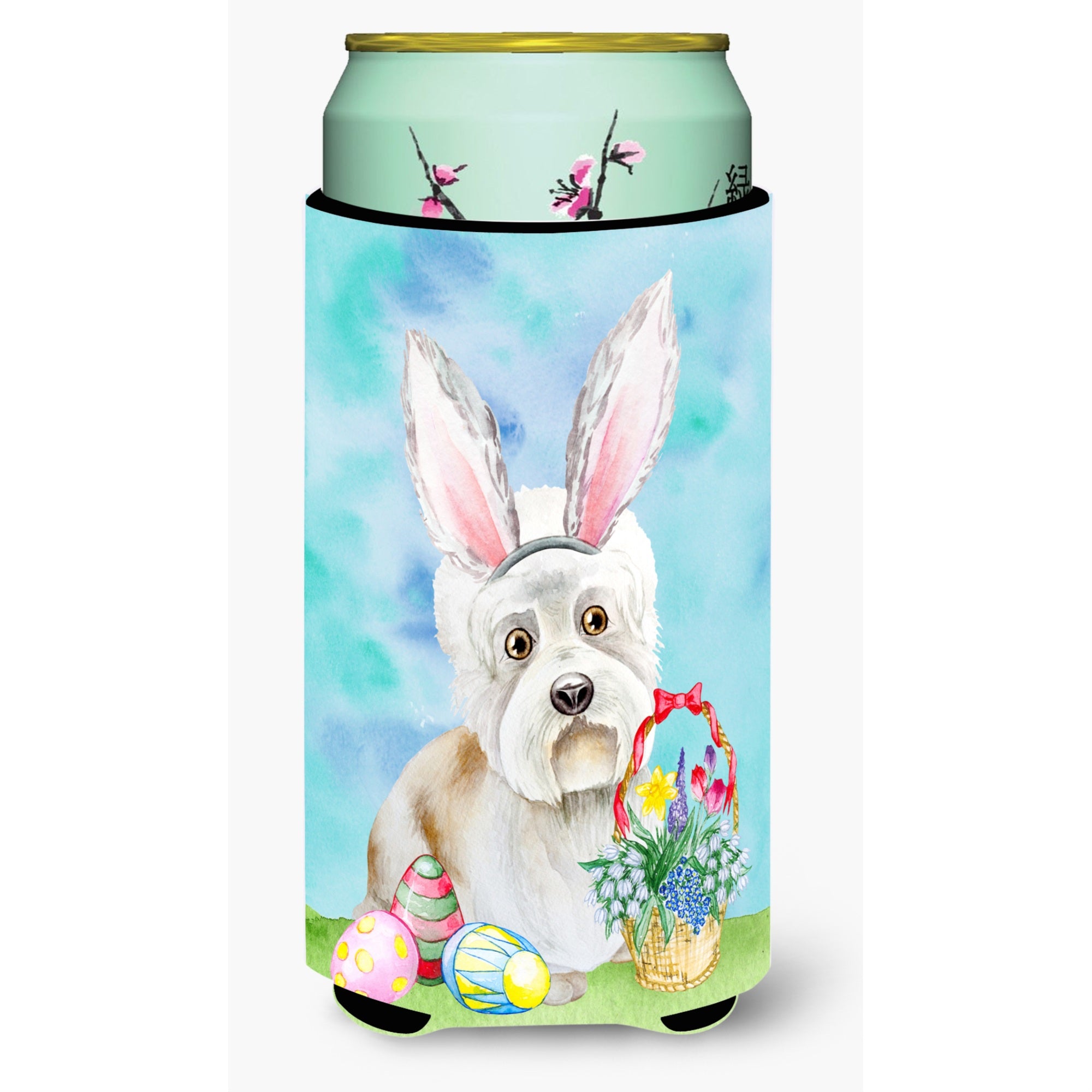 Caroline'S Treasures Dandie Dinmont Easter Bunny Decorative Can Hugger, Tall Boy, Multicolor