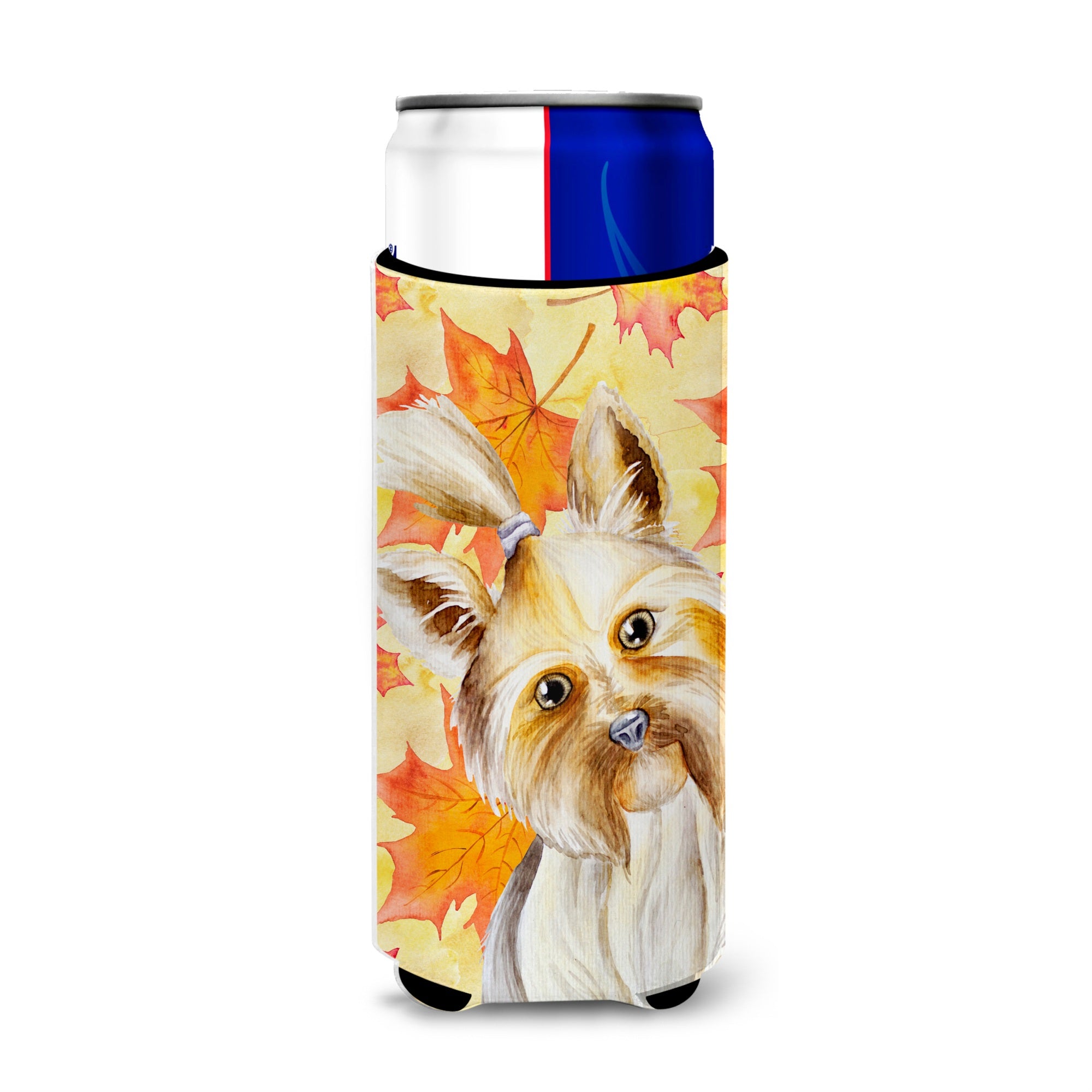 Caroline'S Treasures Yorkie Yorkshire Terrier Fall Decorative Can Hugger, Slim, Multicolor