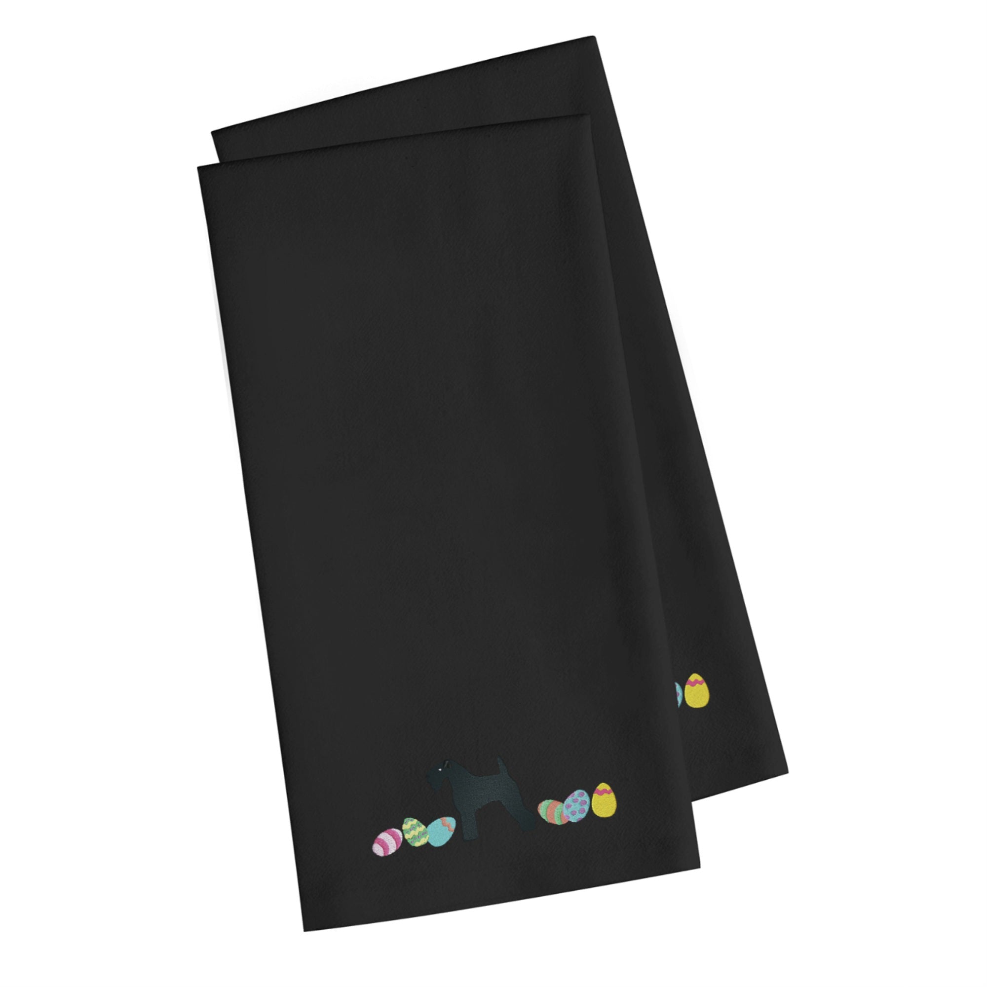 Caroline'S Treasures Ck1659Bktwe Kerry Blue Terrier Easter Black Embroidered Kitchen Towel Set Of 2