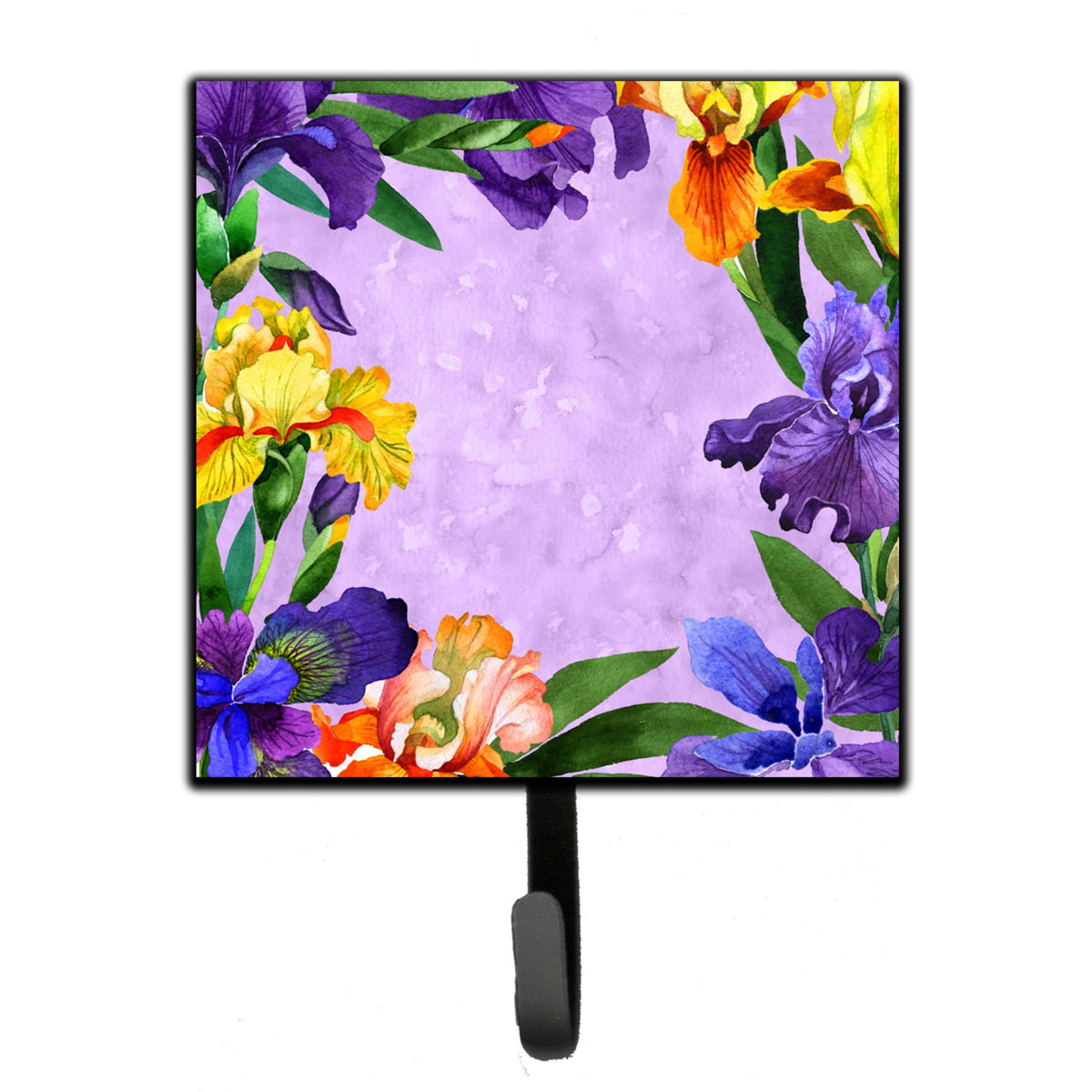 Caroline'S Treasures Irises Leash Or Key Holder Hooks, Multicolor