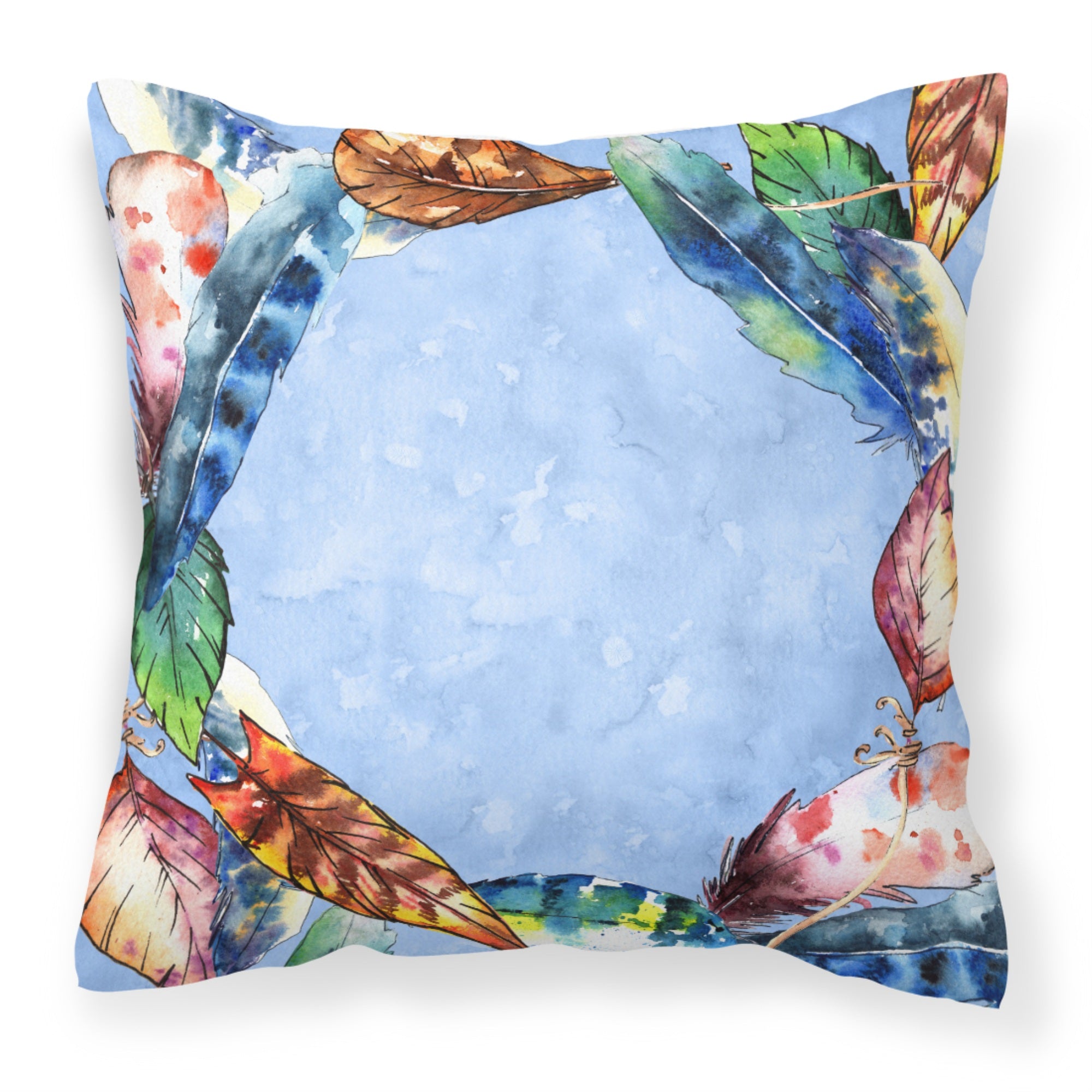 Caroline'S Treasures Ck1704Pw1818 Feathers Fabric Decorative Pillow Patio-Furniture-Pillows, Multicolor